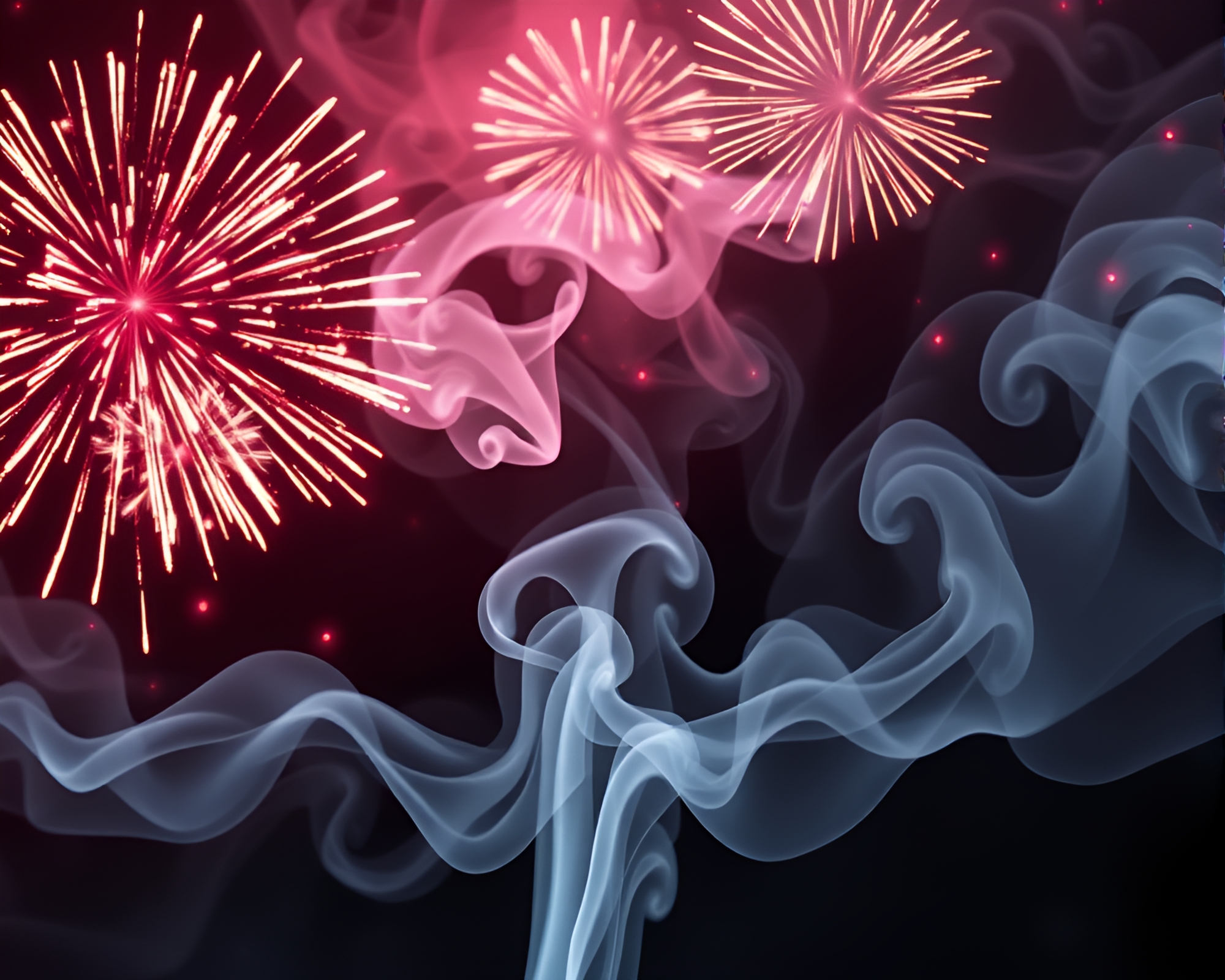 Spring Blossom Fireworks X-Ray Smoke Plume Swirl – free AI stock image