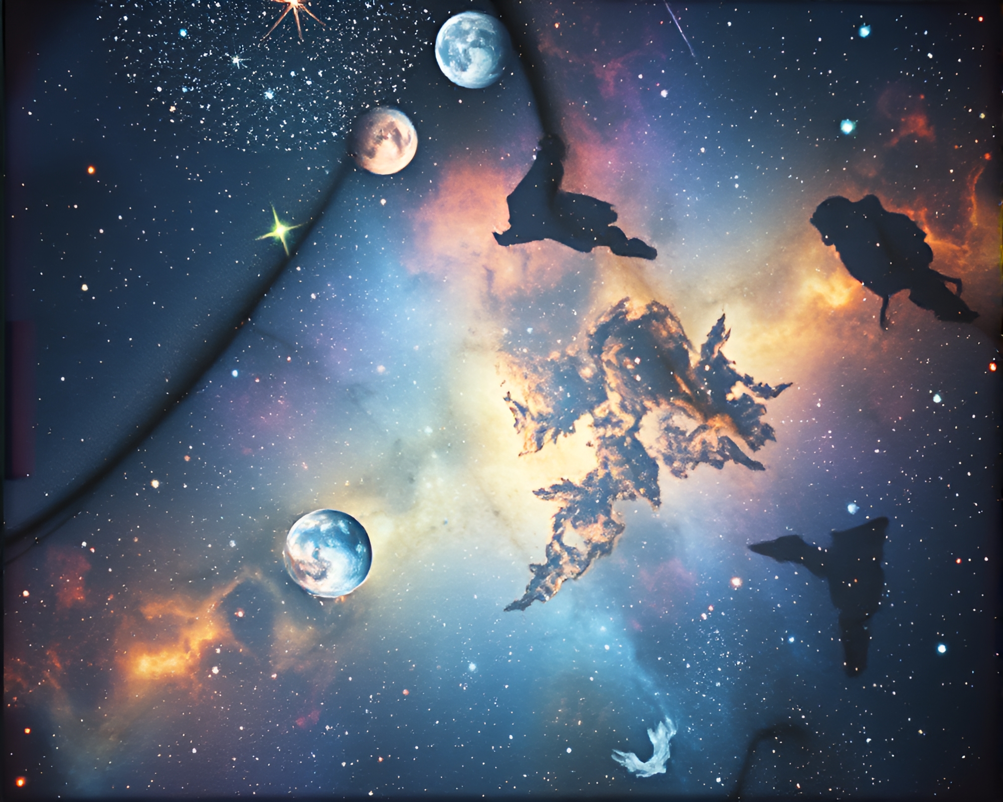 Multiverse Portal in Fabric Folds – free AI stock image