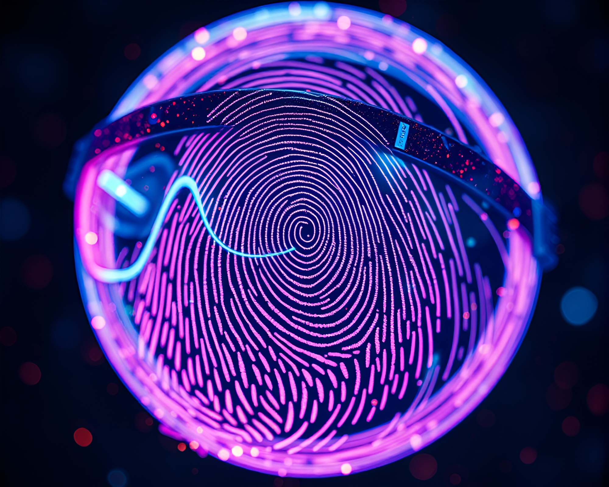 Fingerprint Swirl Augmented Reality Glasses Polar Twilight – free AI stock image