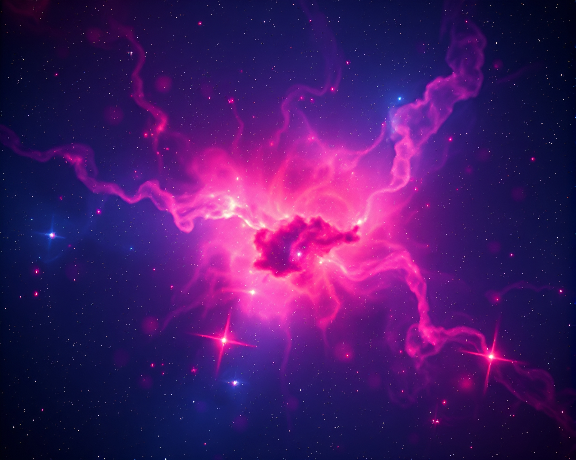 Neon Celestial Nebula in Thermal Imaging Texture Overlay – free AI stock image