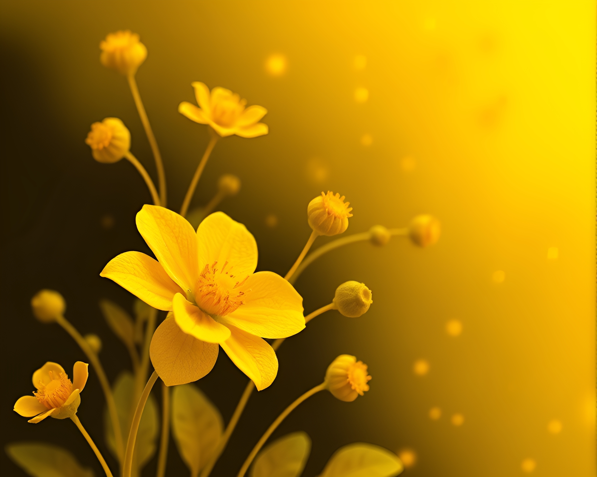 3D Bio-Printer Blooms in Mustard Yellow Algorithmic Art – free AI stock image