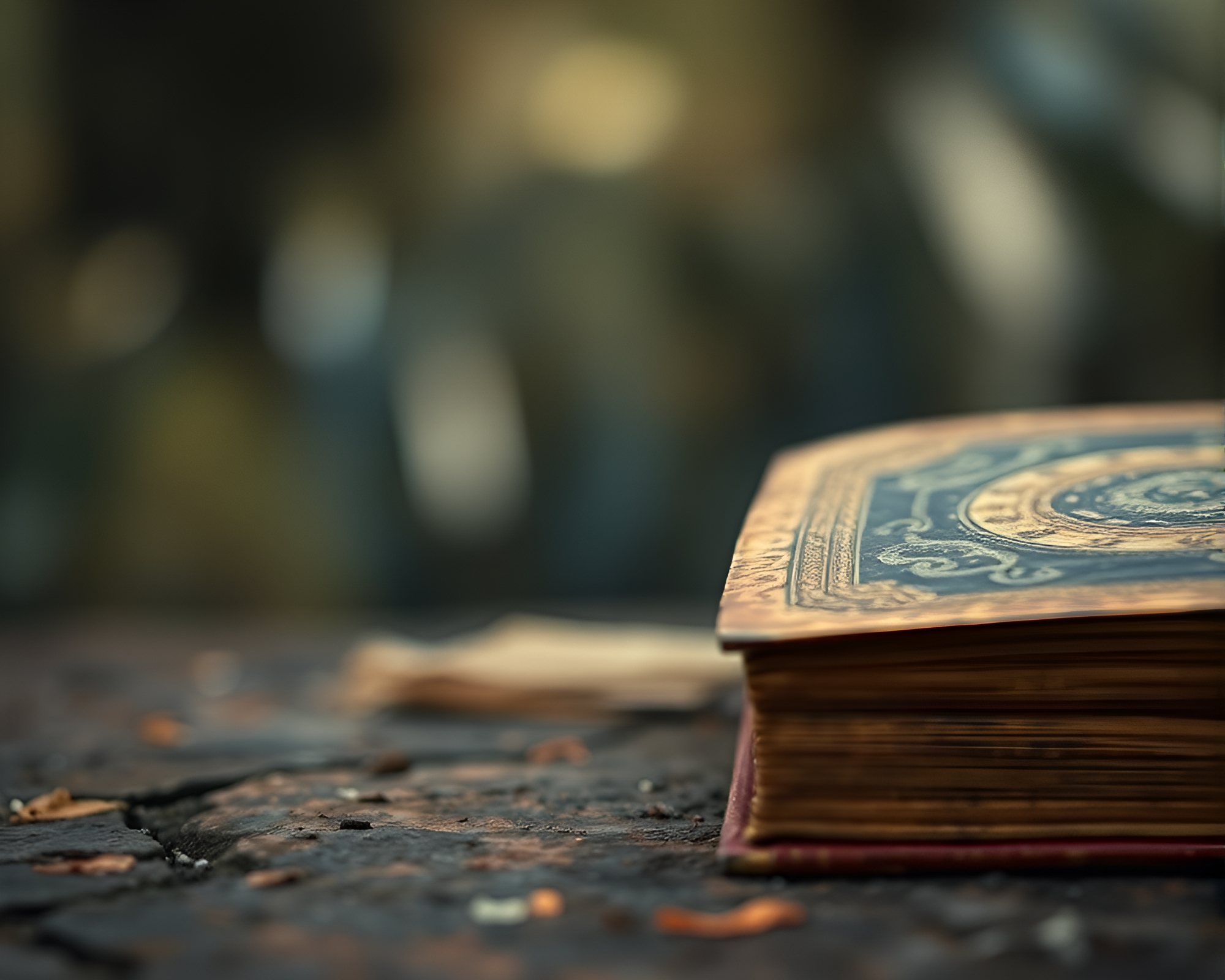 Enchanted Book in Soft Focus Oil-Rich Texture – free AI stock image