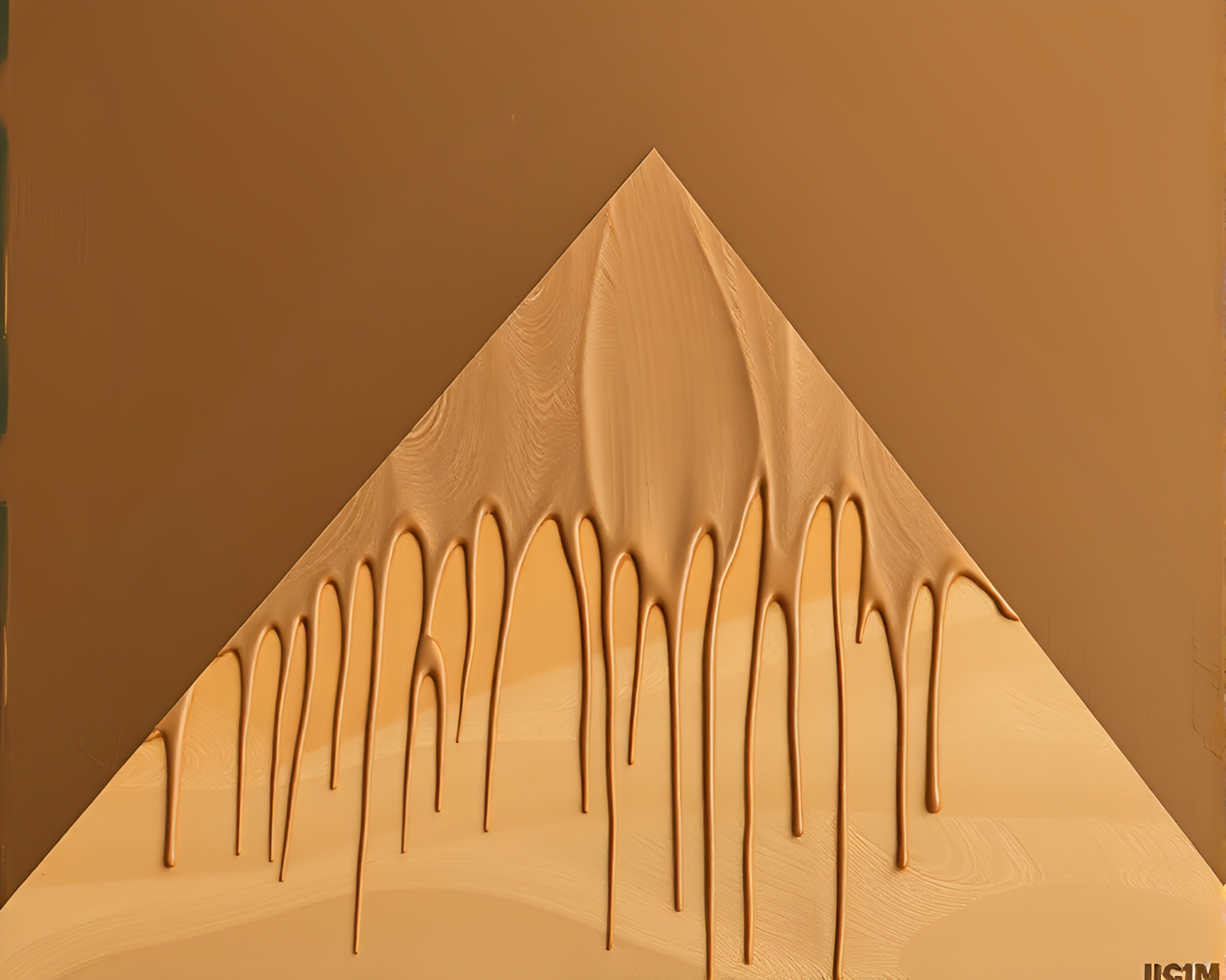 Pyramid in Earth-Toned Contours with Paint Drips – free AI stock image