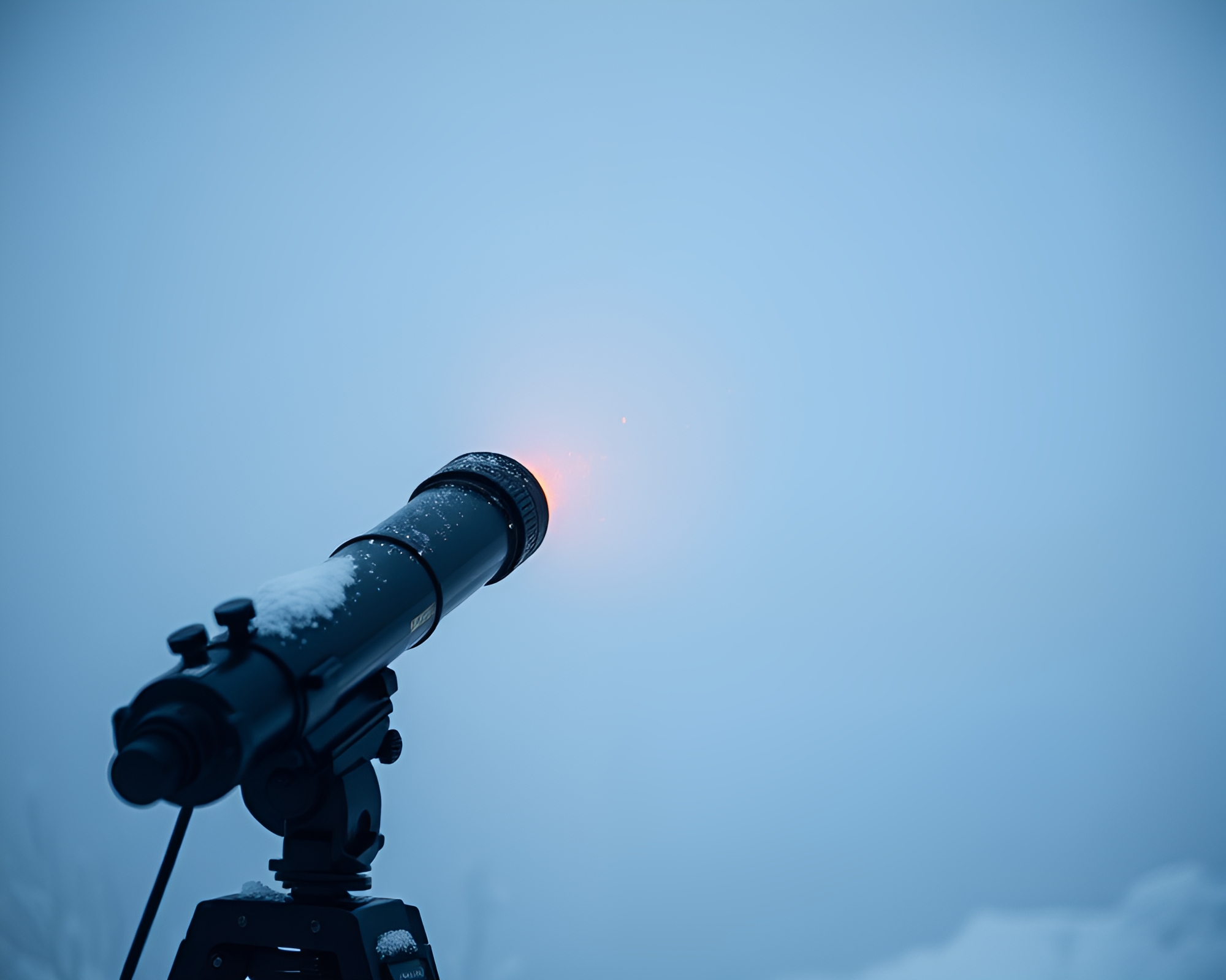 Enchanting Snowflakes Through Telescope by Fireplace Light – free AI stock image