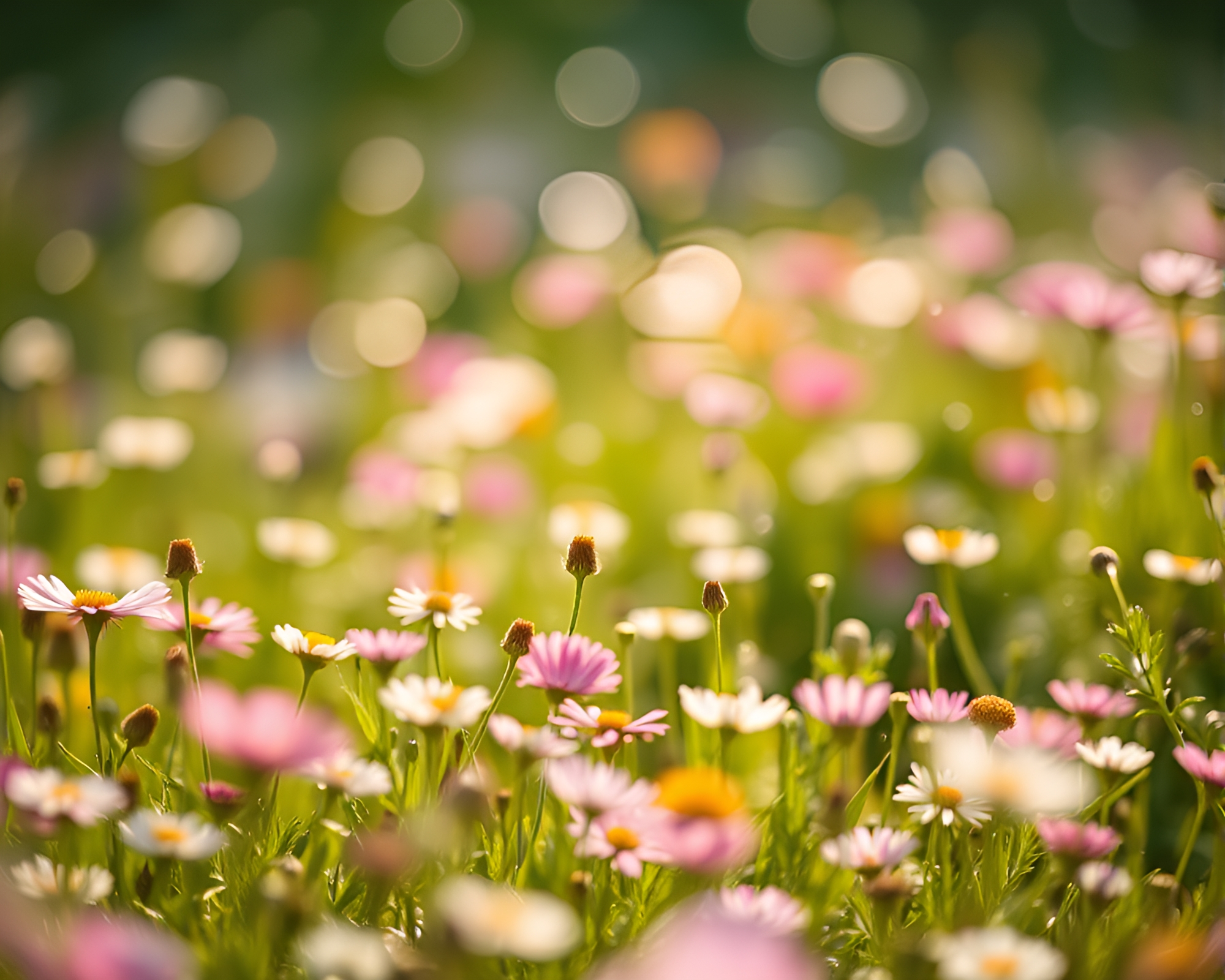 Mirror Shard Reflects Flowering Meadow in Tilt-Shift – free AI stock image