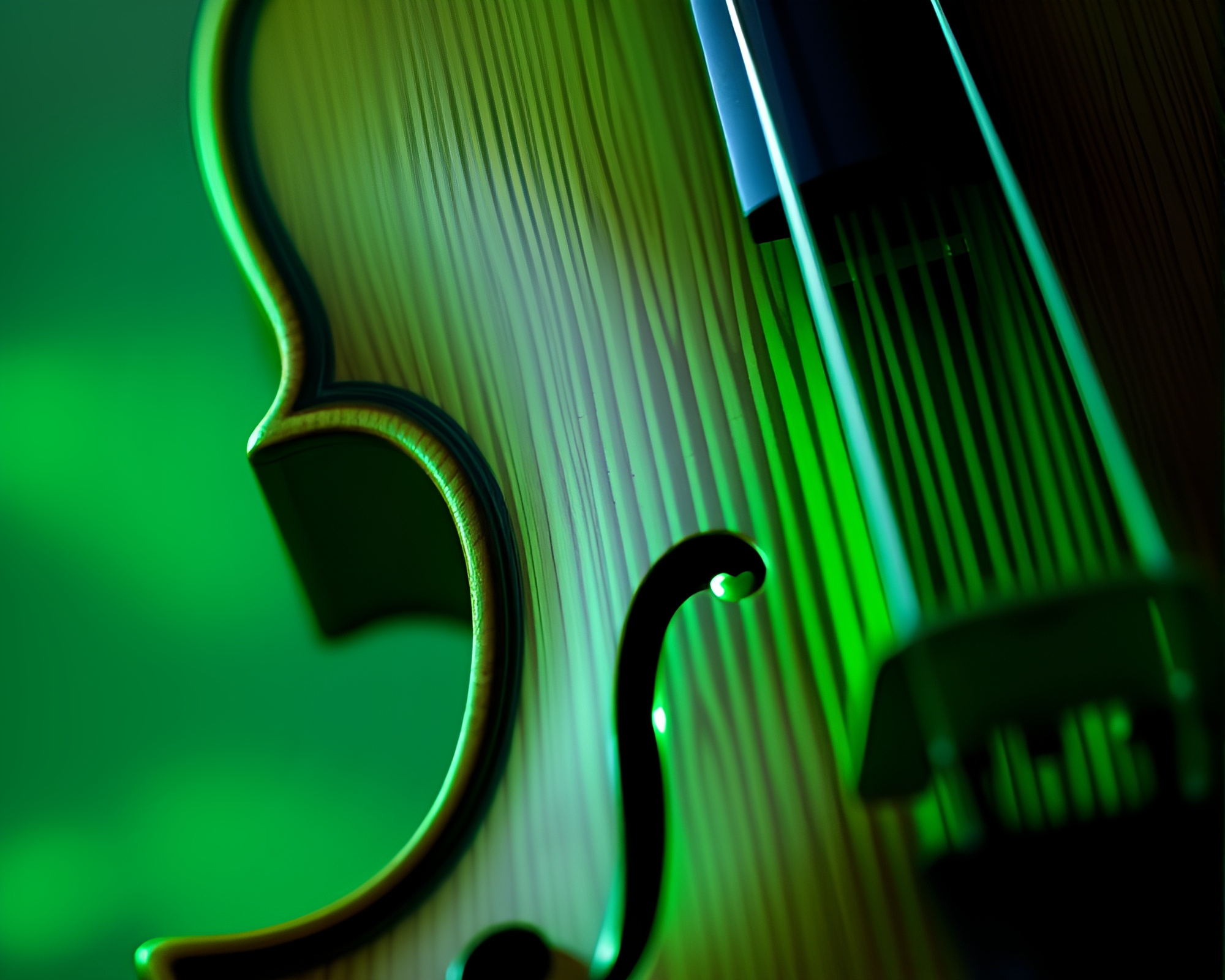 Barcode Violin Symphony in Emerald Light – free AI stock image