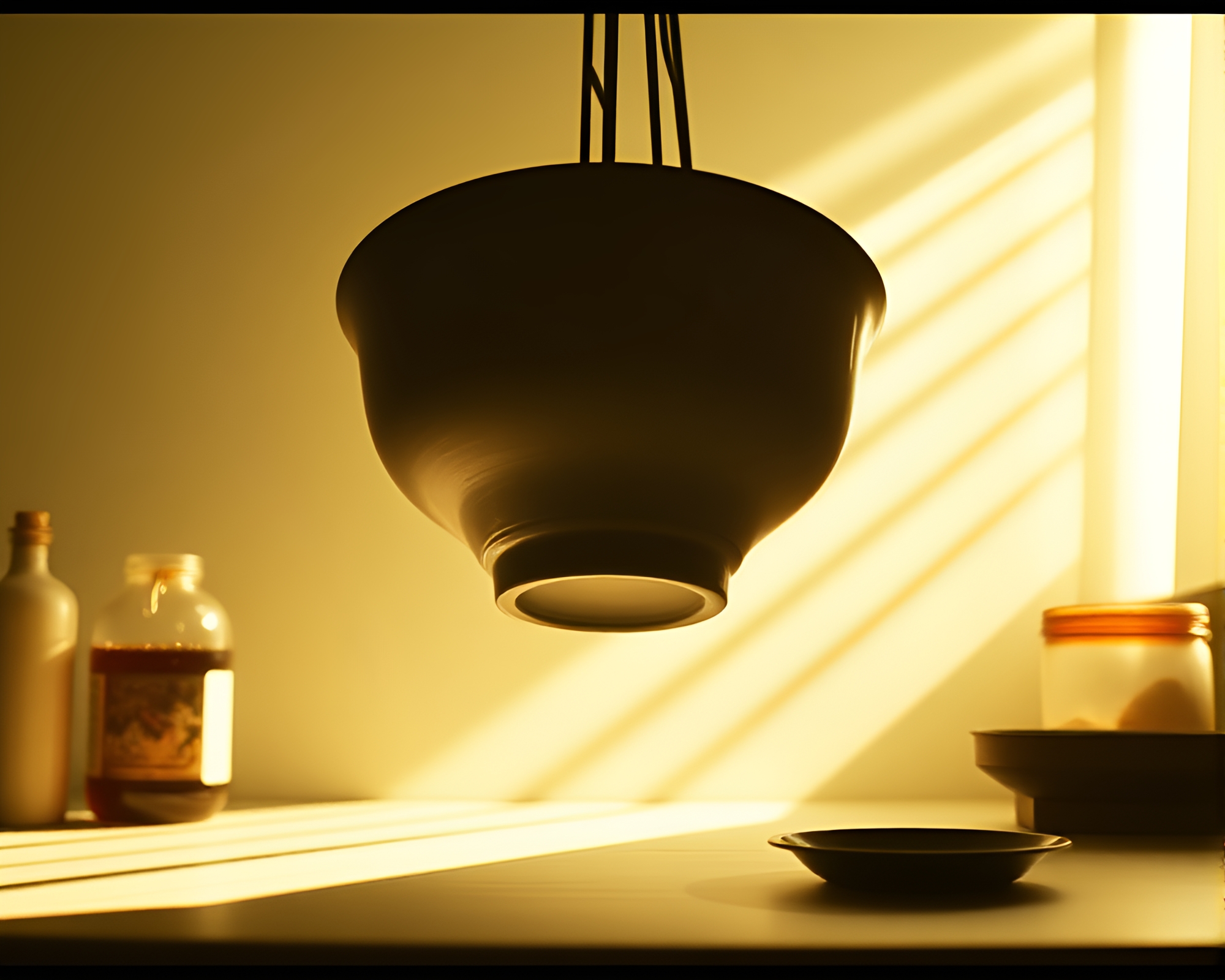 Vintage Film Reel Silhouette Ramen Bowl Still Life – free AI stock image