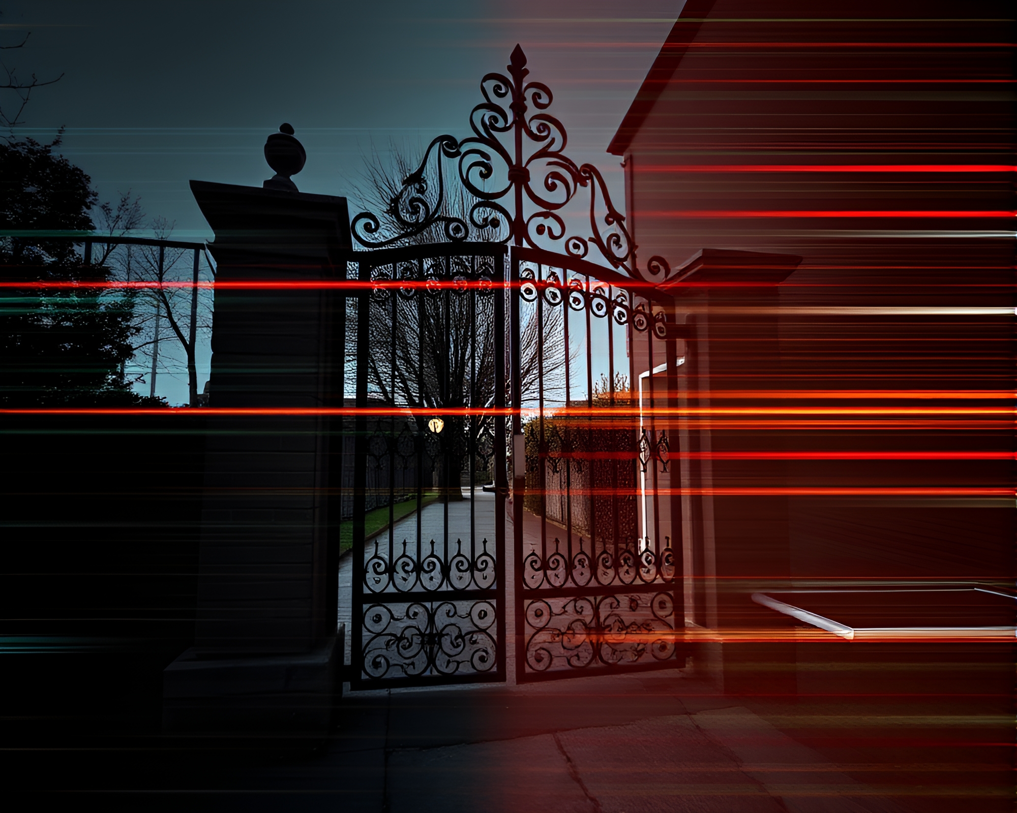 Wrought Iron Gate Photocollage Created with HDR Contrast – free AI stock image