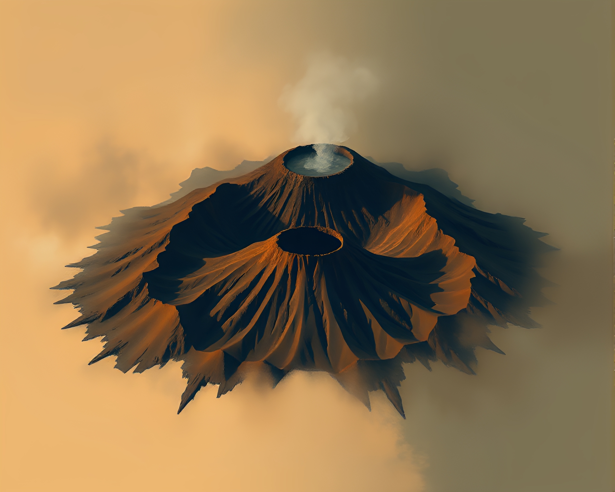 Asymmetrical Balance in Muted Earth Tones Landscape – free AI stock image