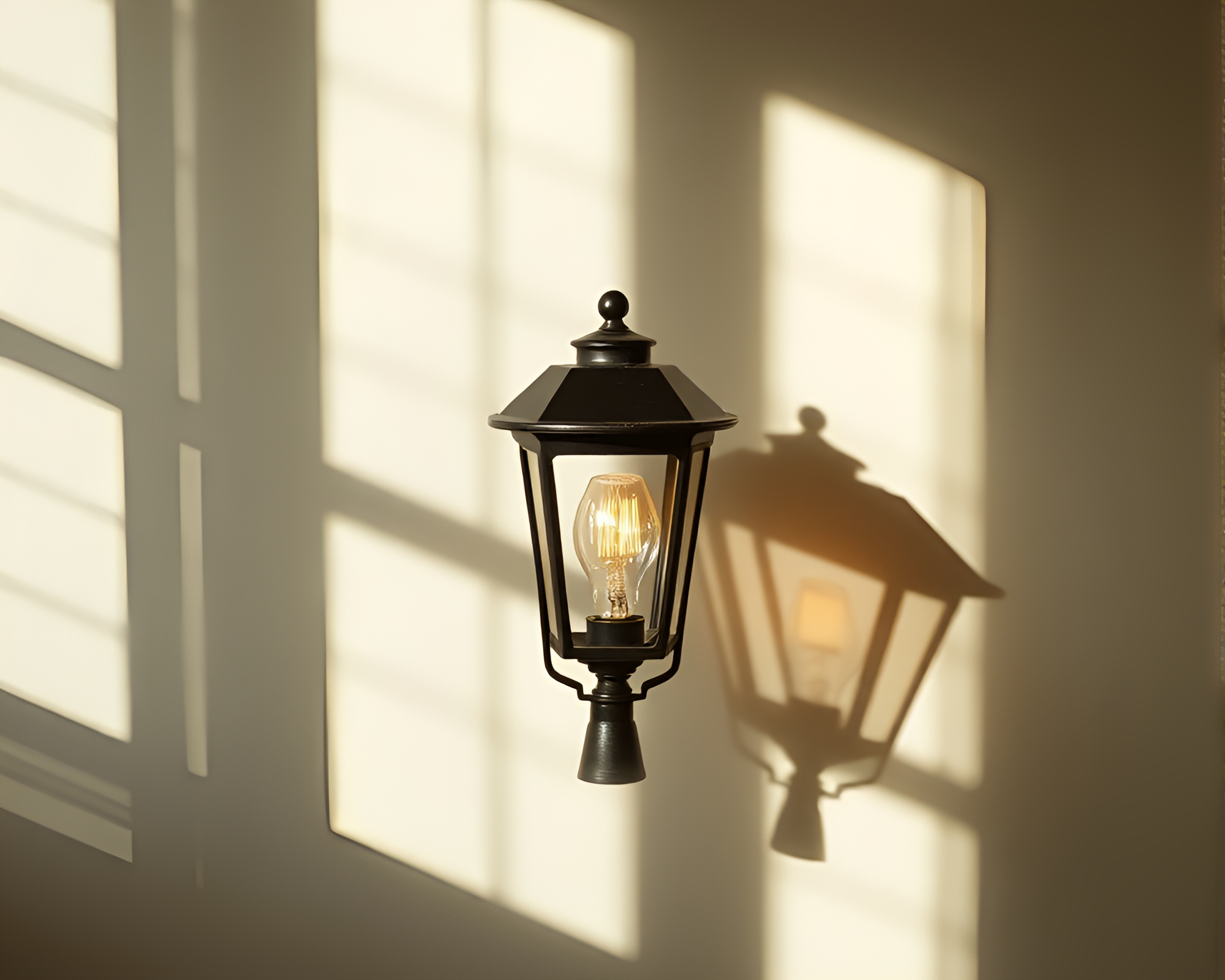 Symmetrical Lamp Illuminated with Hard Shadows – free AI stock image