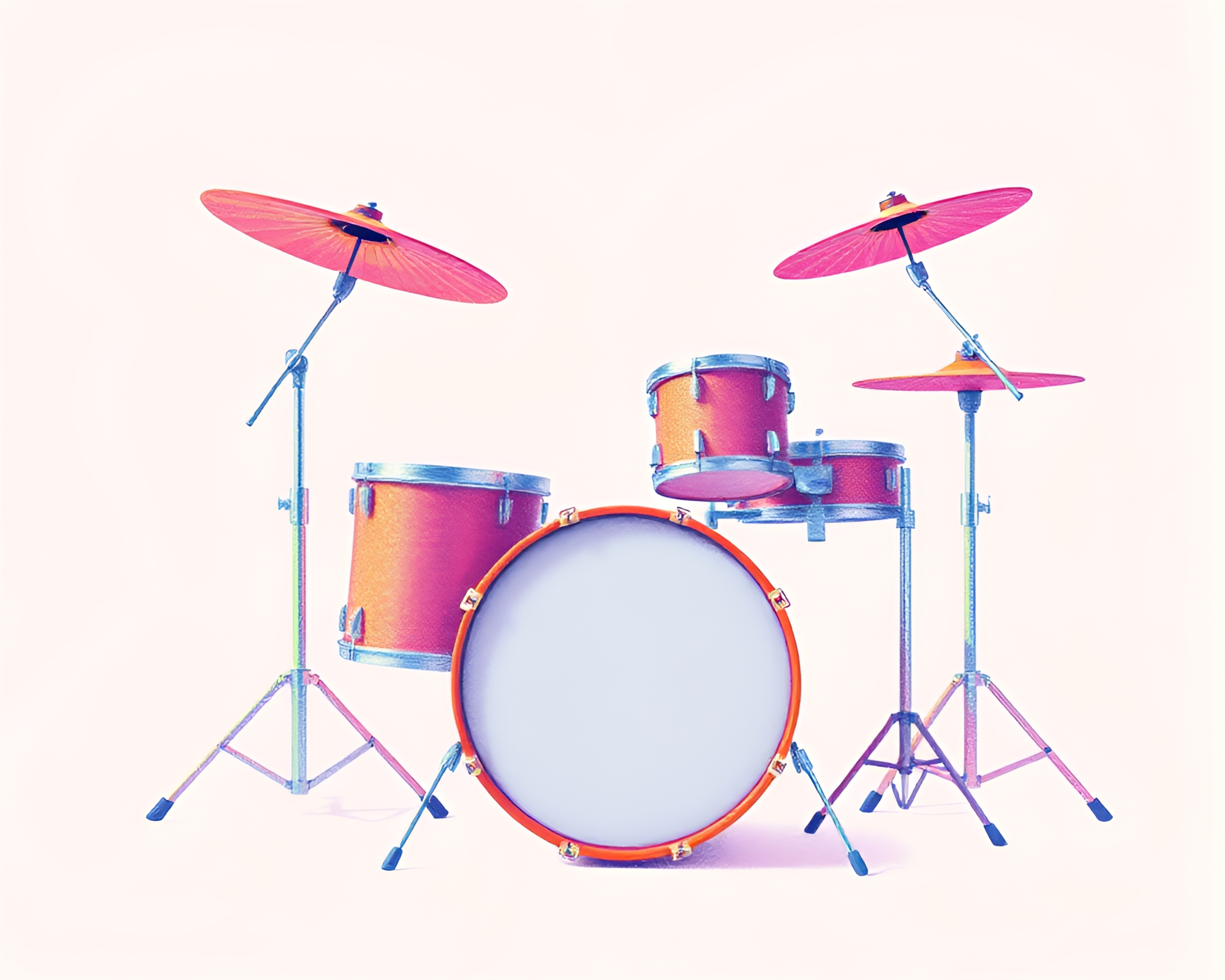 Drumming Under Soft Pastel Skies in ASCII Art – free AI stock image