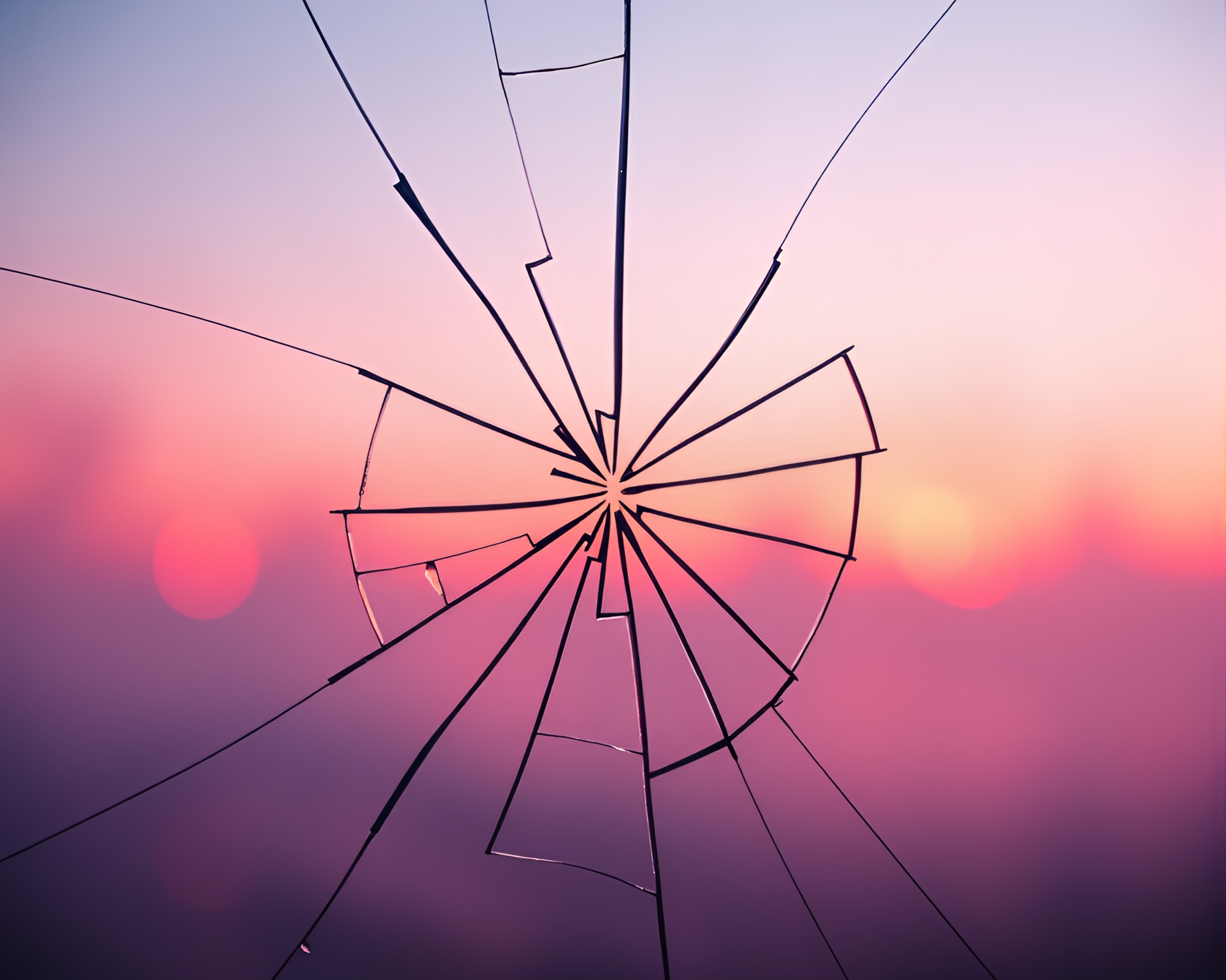 Neon Reflection: Dawn Mist and Broken Glass Composition – free AI stock image
