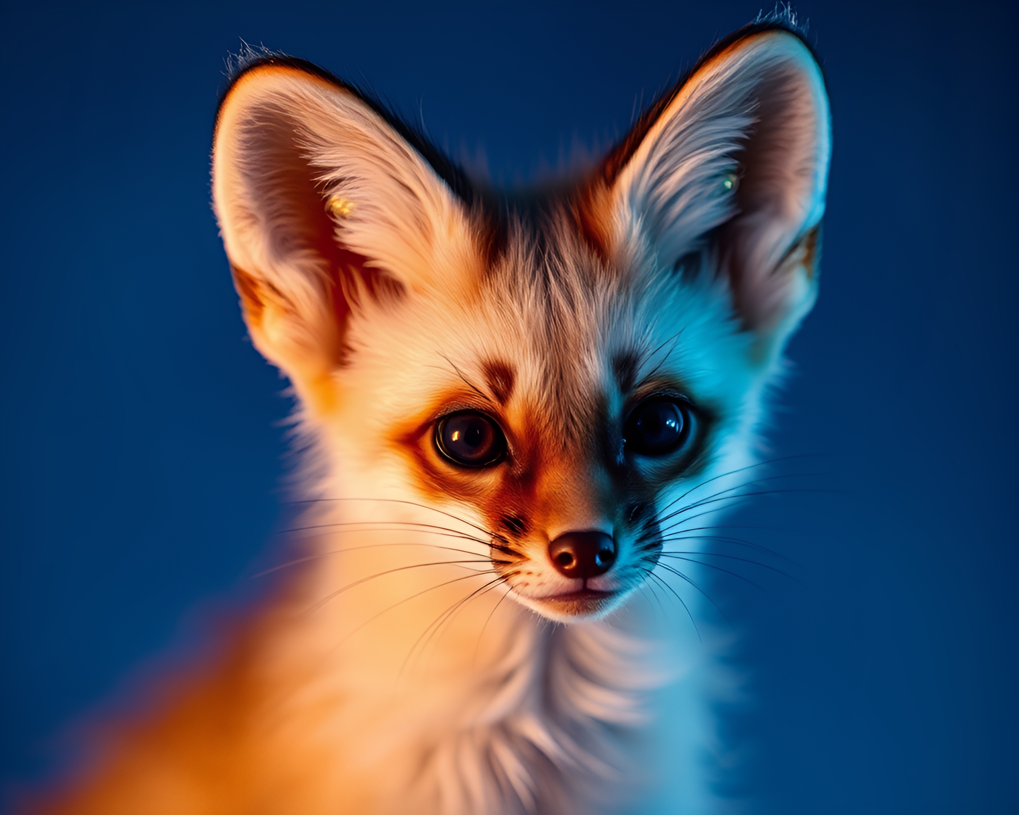 Majestic Fennec Fox in Ultraviolet Ocean Dream – free AI stock image