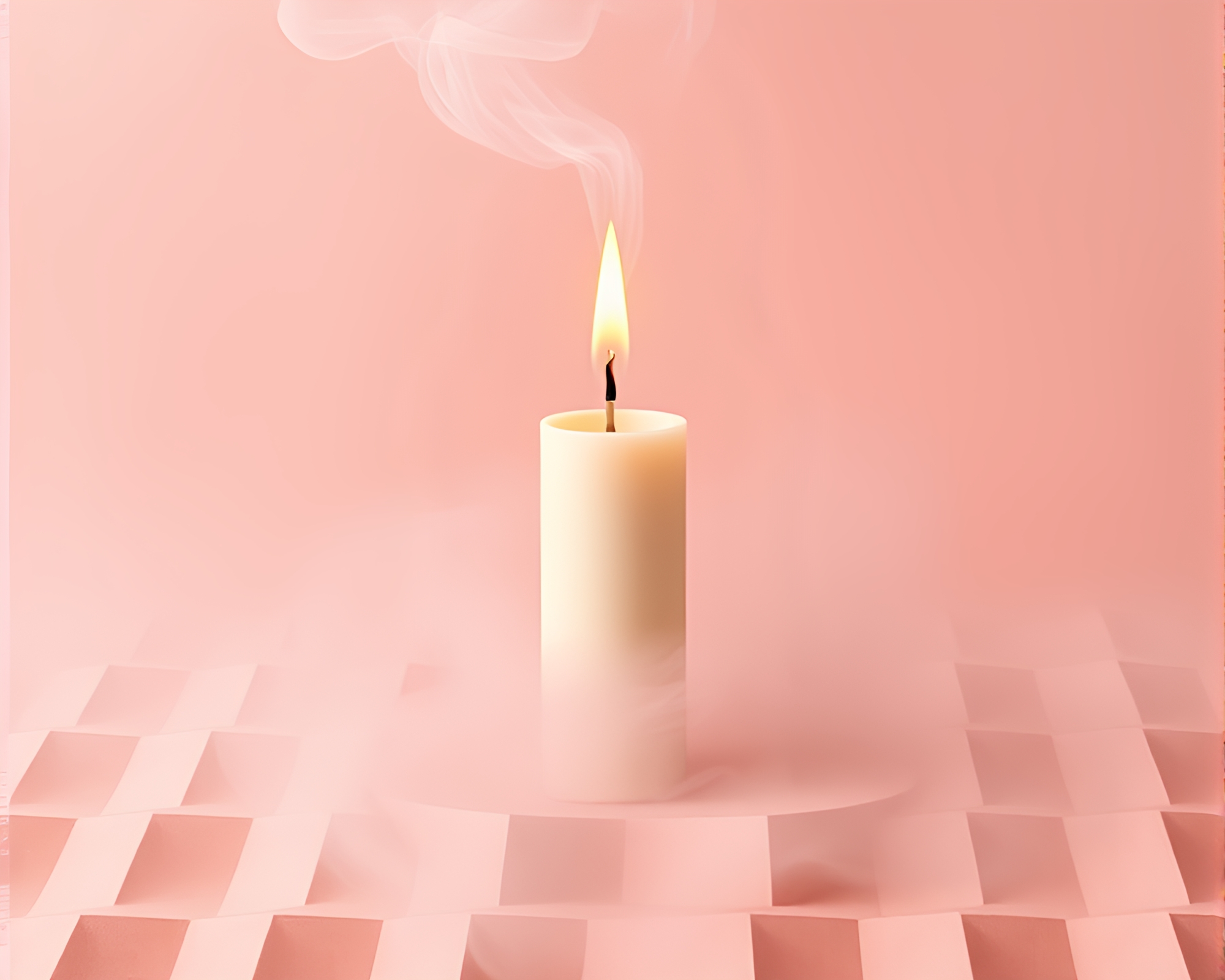 Surreal Pink Tessellated Candle Smoke Artwork – free AI stock image