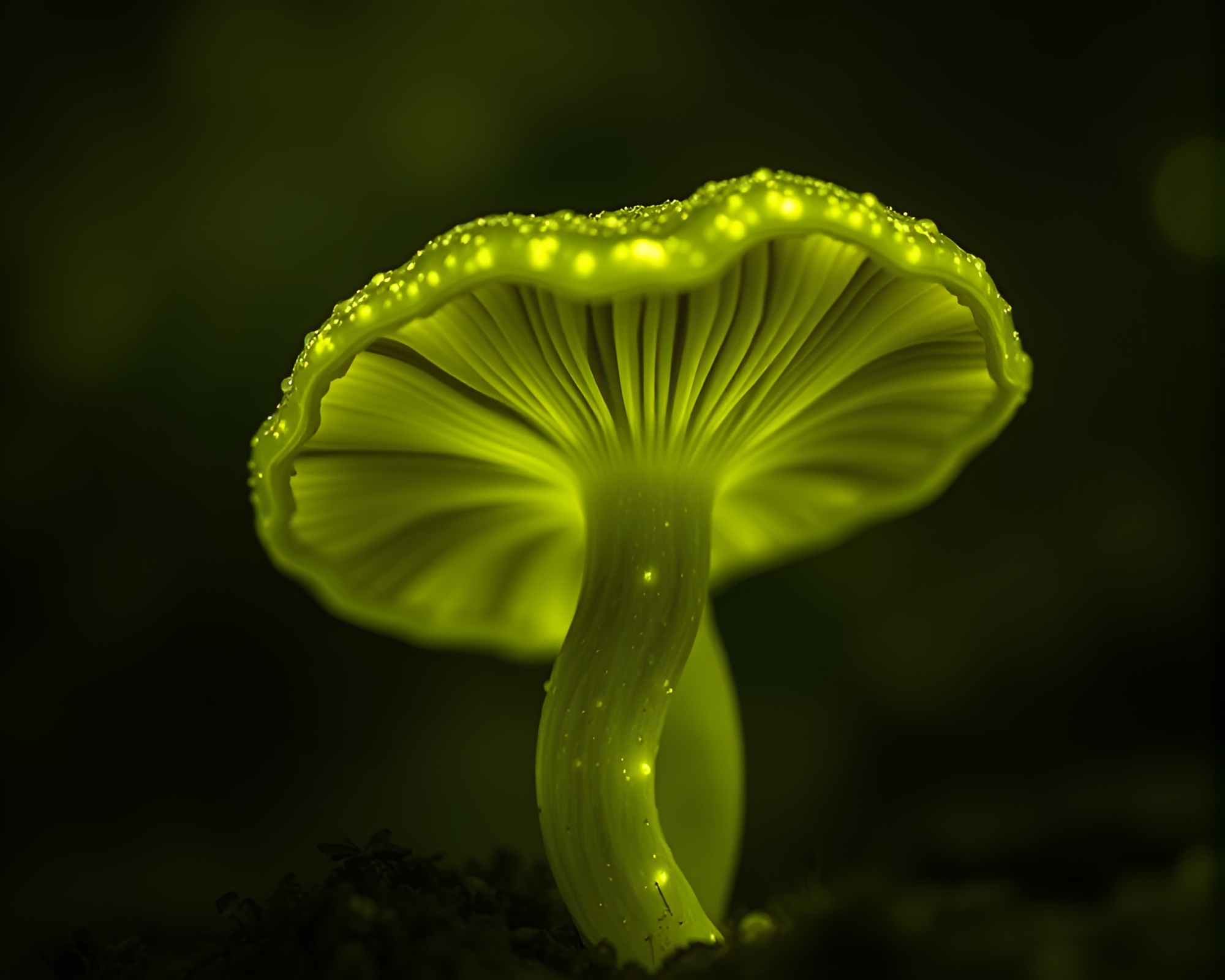 Zoom Burst Fungal Bioluminescence Data Visualization – free AI stock image