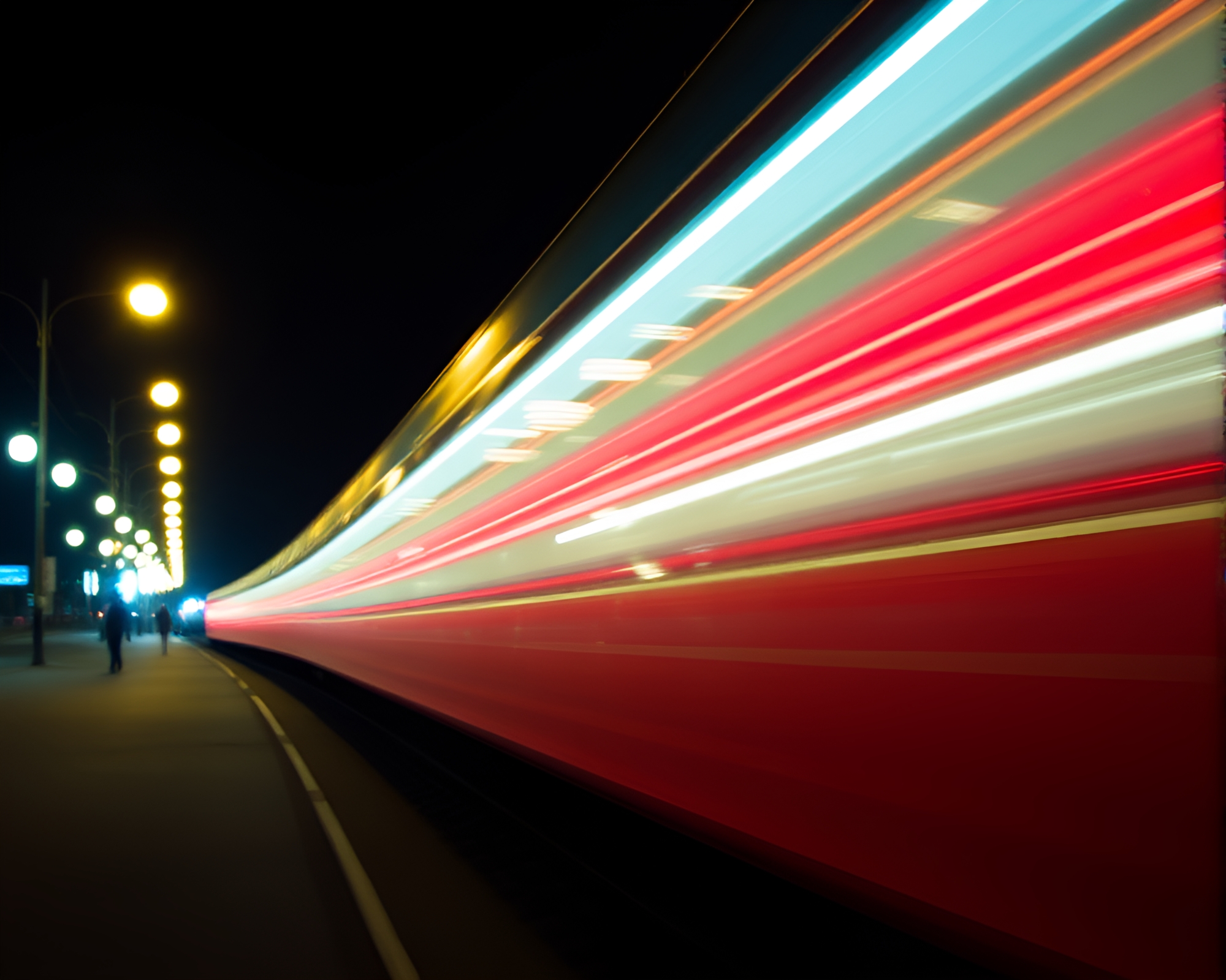 Crown of Light: Train Trail Study – free AI stock image