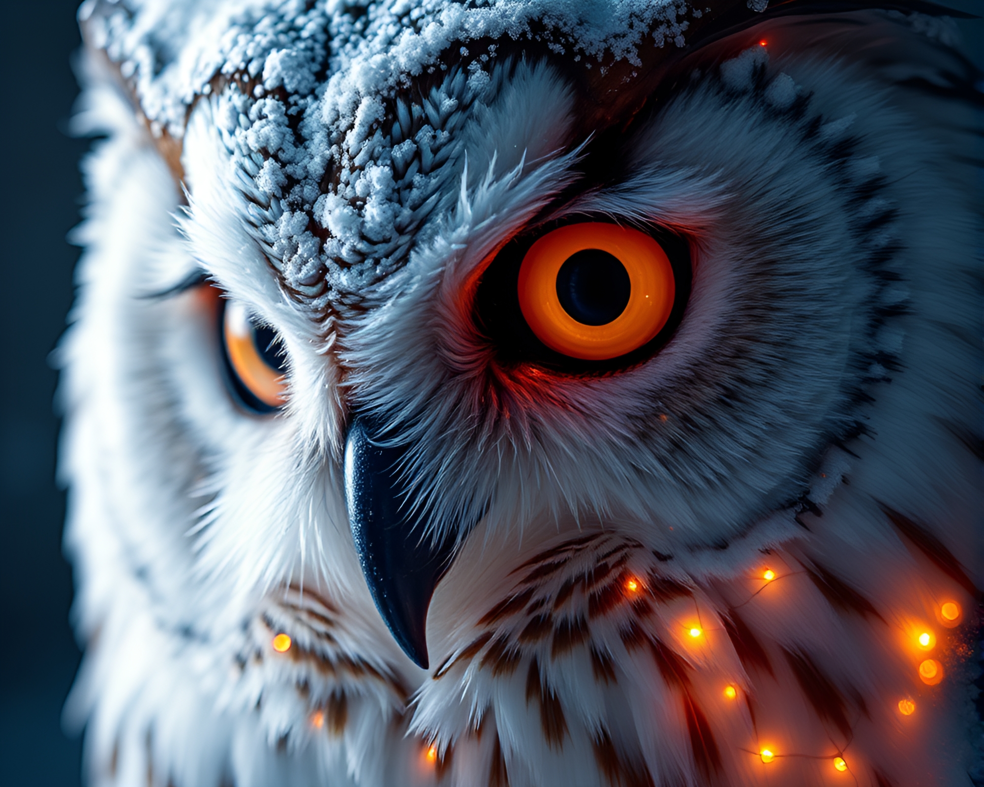 Clockwork Owl in Op Art Snow-kissed Light – free AI stock image