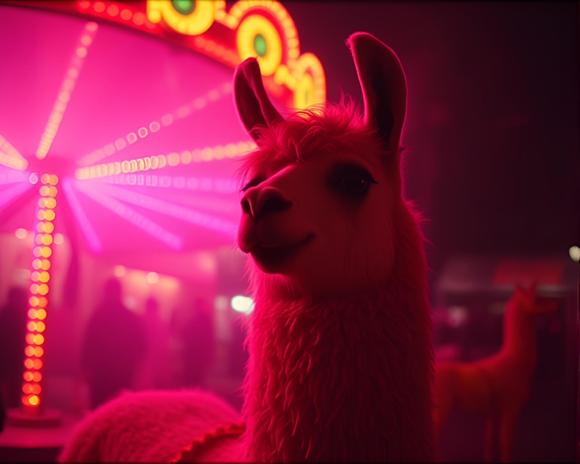 Llama at Carnival Noir – free AI stock image