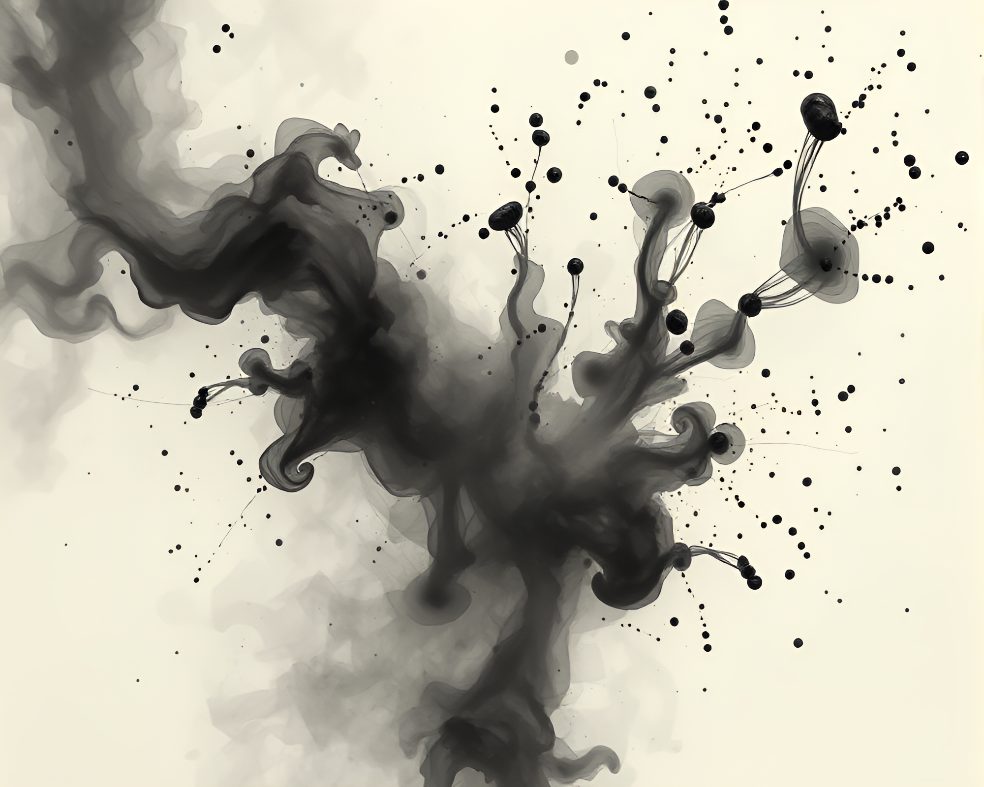 Enigmatic Golem Emerges from Ink Splashes – free AI stock image