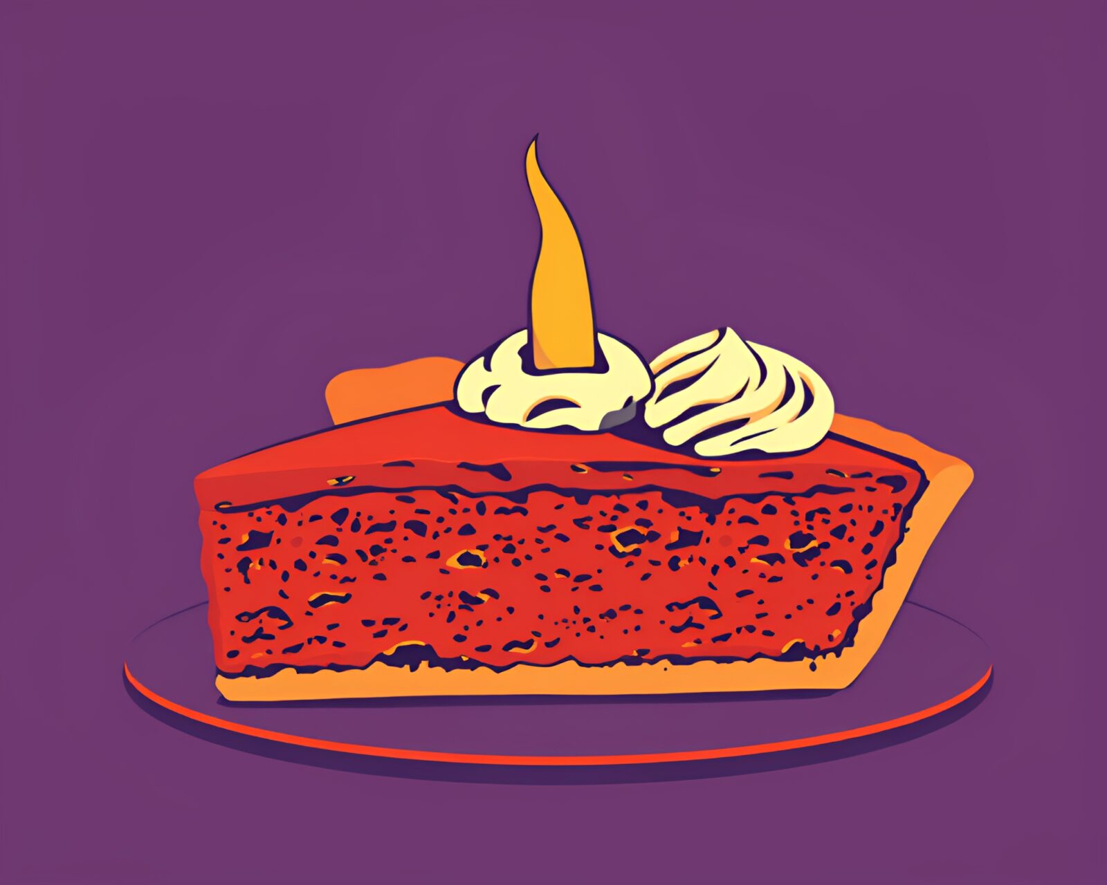 A tight crop image of a luscious pumpkin pie