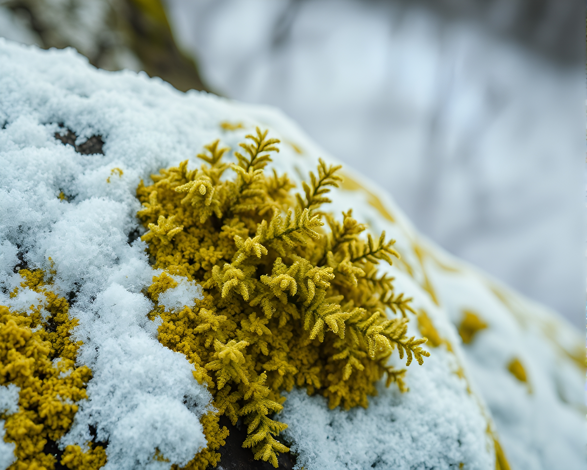 Lichen Wonderland: Smoky Maximalist Winter Abstract – free AI stock image