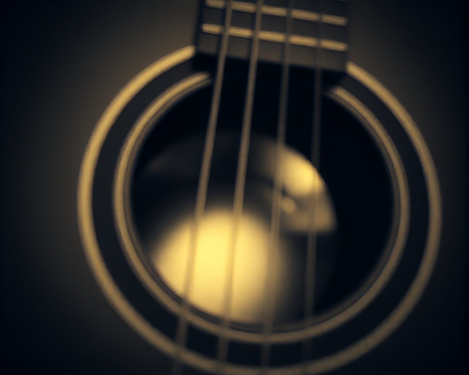 Moody guitar under lens vignette with duotone style
