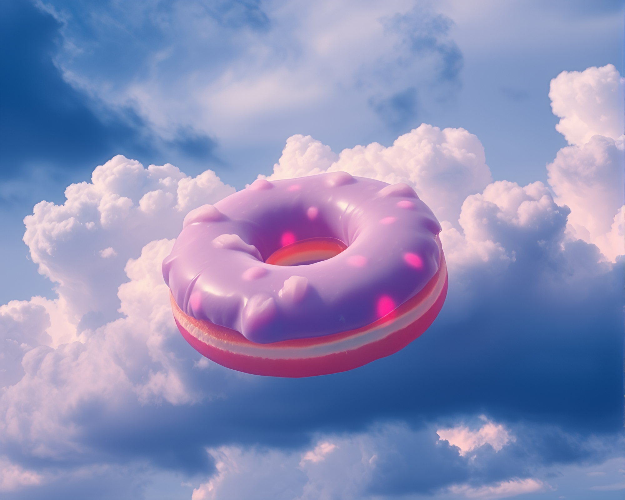Jelly-Filled Cloud Doughnut in Thermal Imaging – free AI stock image