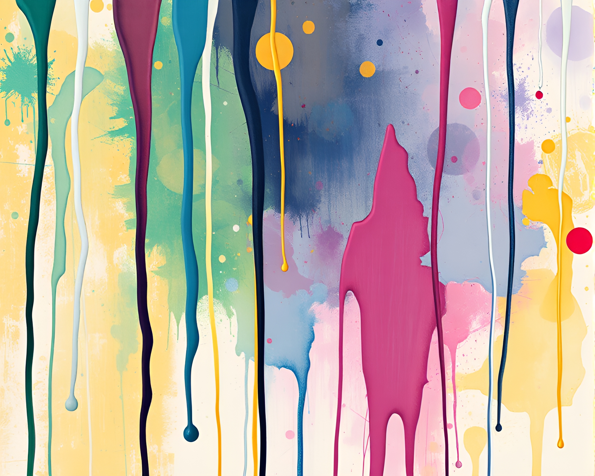 Abstract Spray Paint Drips in Stained Glass Style – free AI stock image