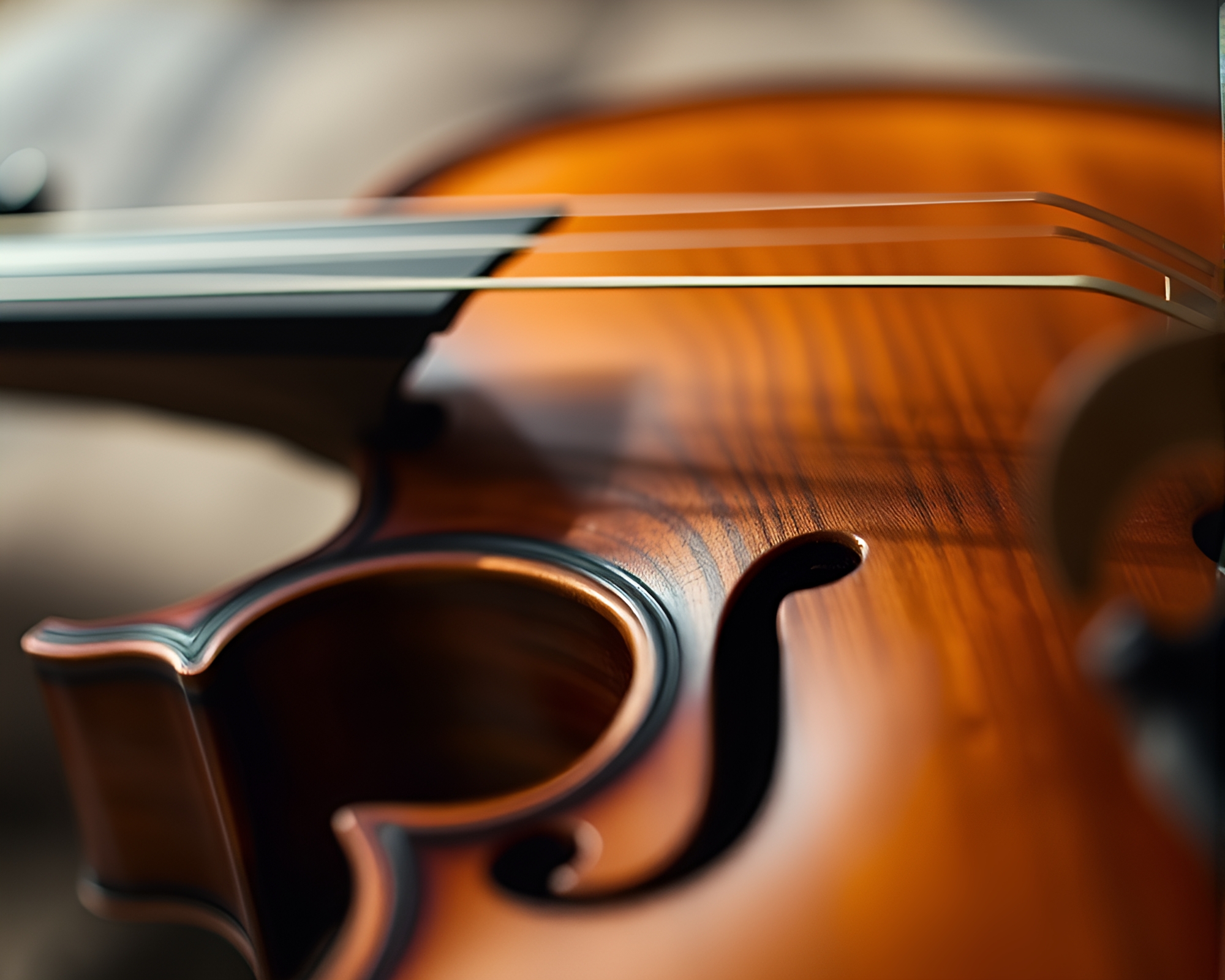 Violin Wood Grain Mosaic in Ethereal Lighting – free AI stock image