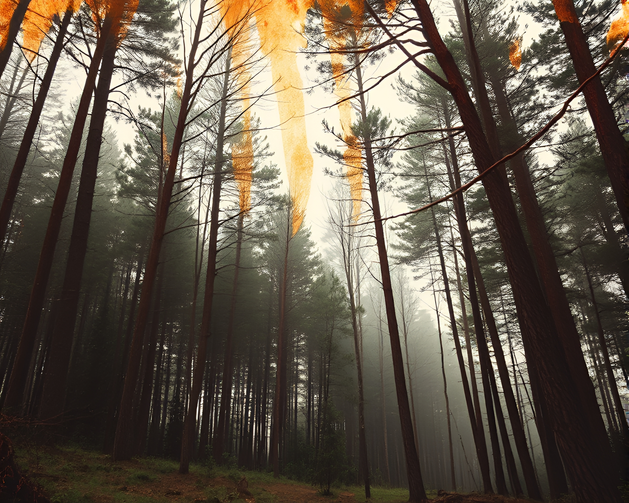 Enchanted Forest Rust Stains in Split Toning – free AI stock image