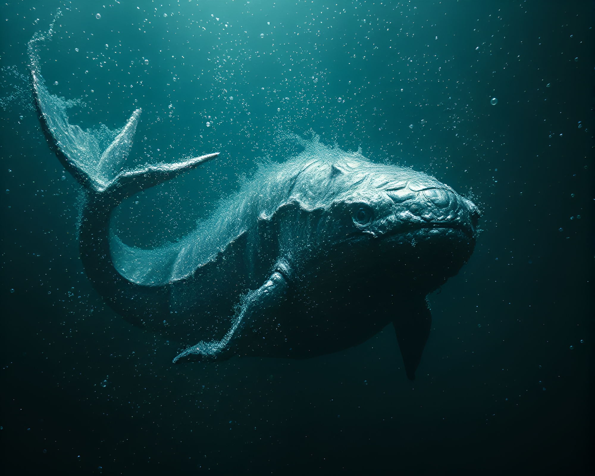Leviathan in Dystopian Particles – free AI stock image
