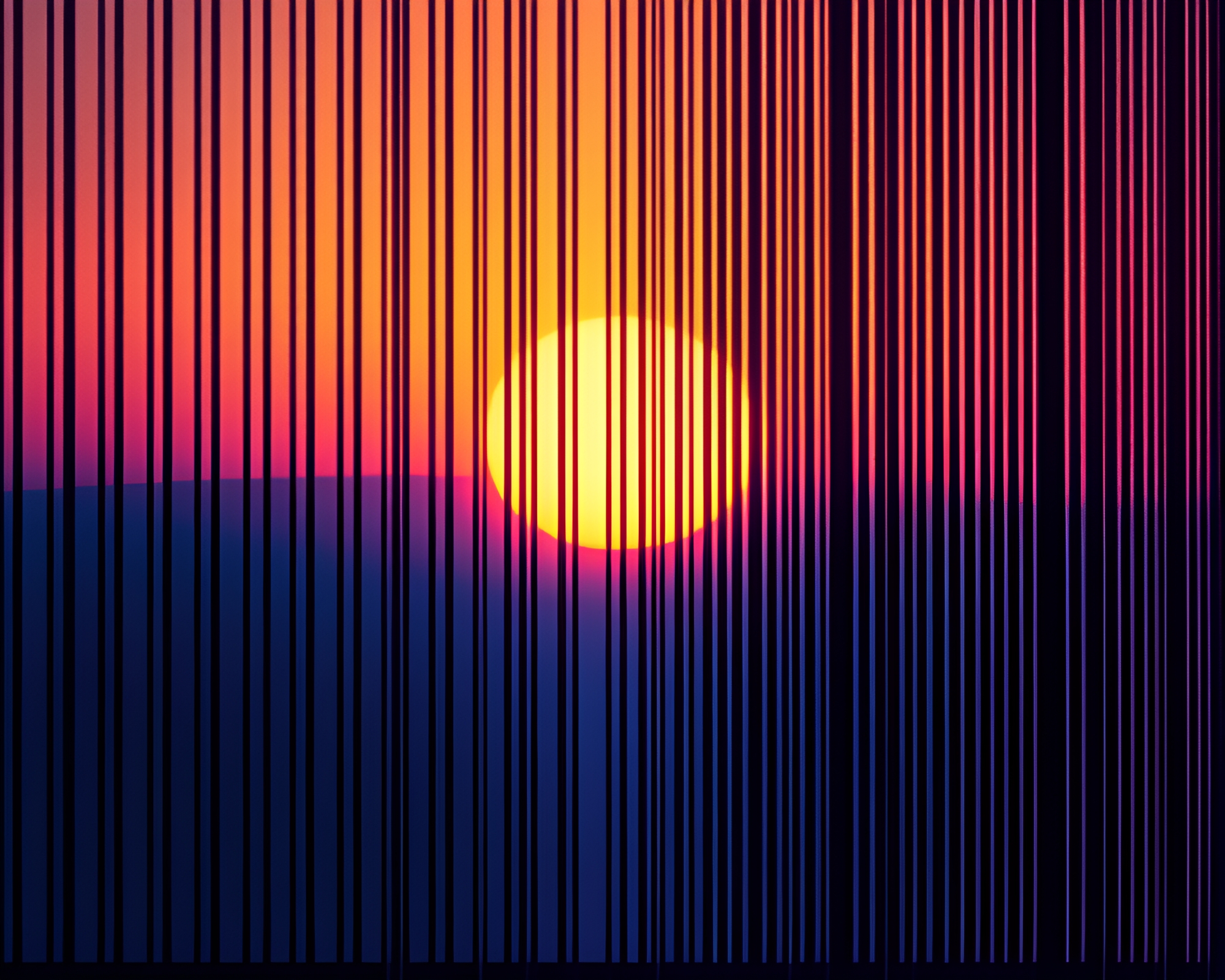 Barcode Plateau: Warm Sunset X-Ray Scan – free AI stock image