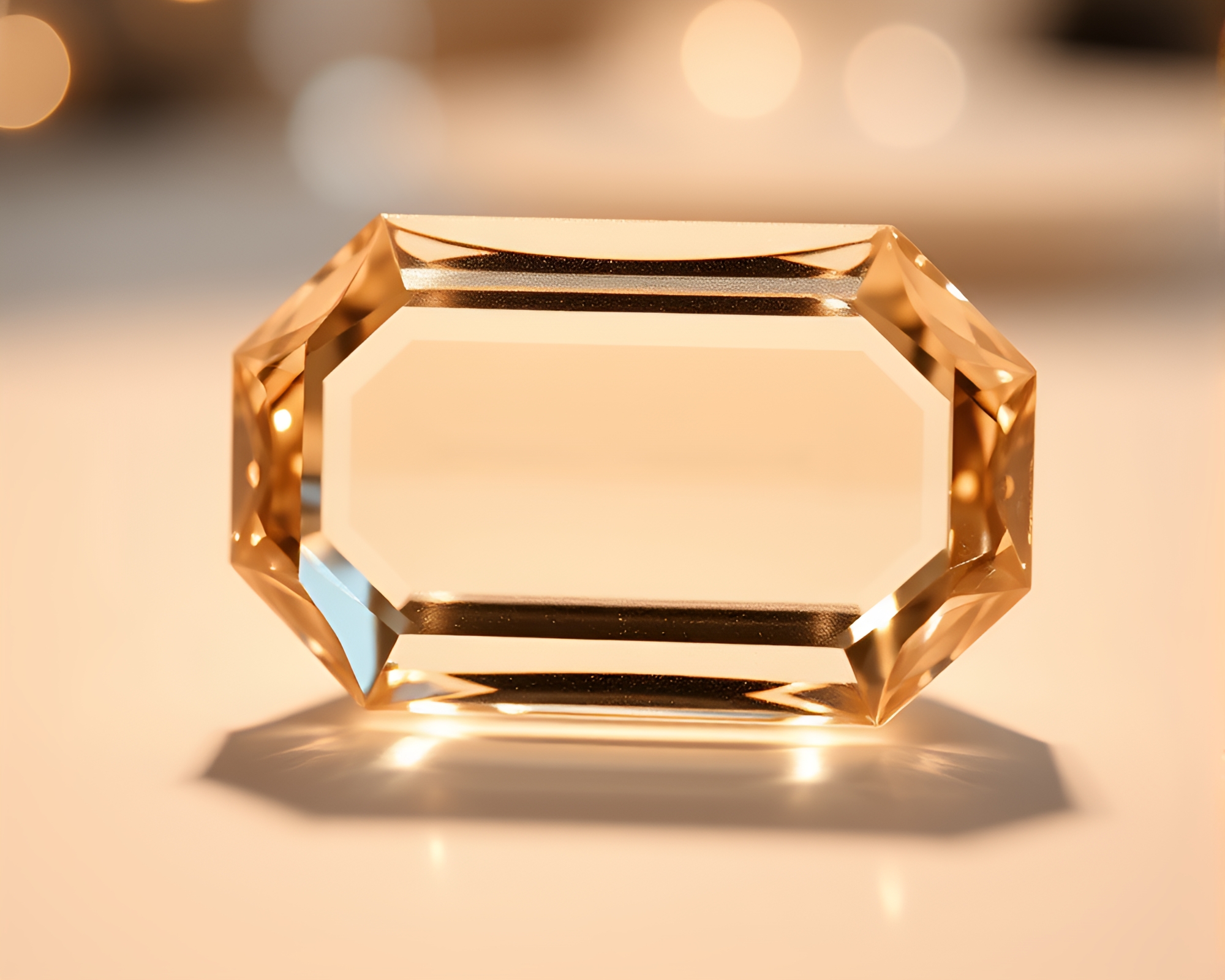 Elegant Baguette in Distorted Glass Illuminated with Topaz Light – free AI stock image