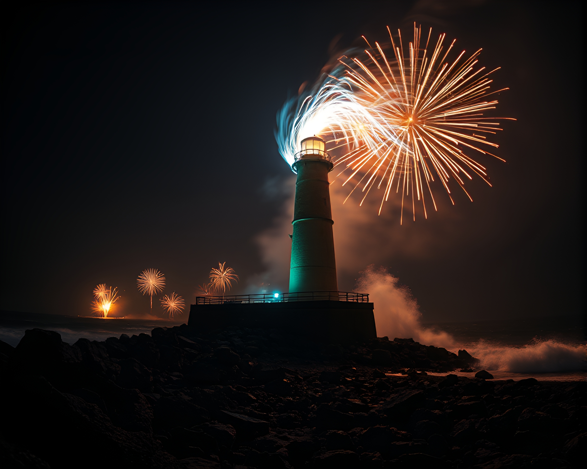 Enigmatic Vortex Twist at Abandoned Lighthouse – free AI stock image