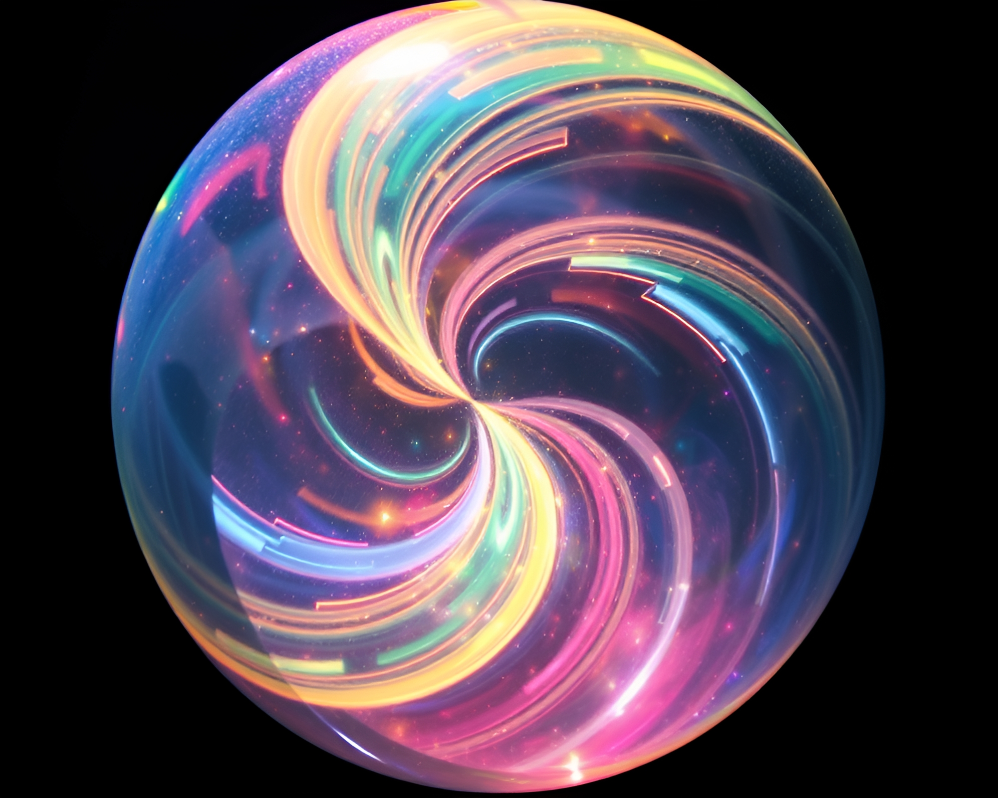 Twisting Glass Orb in Pastel Brightness – free AI stock image