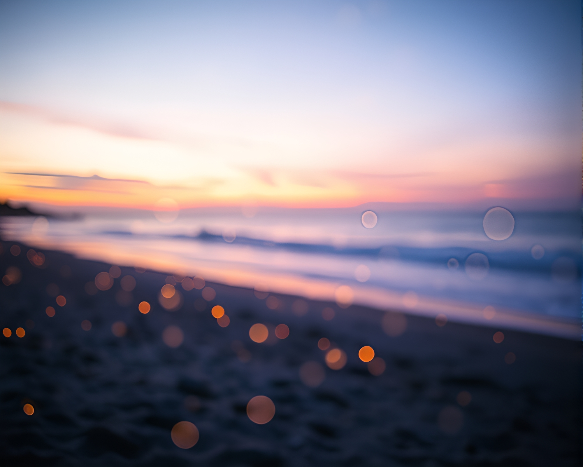 Mildew Beach Sunset Hologram – free AI stock image