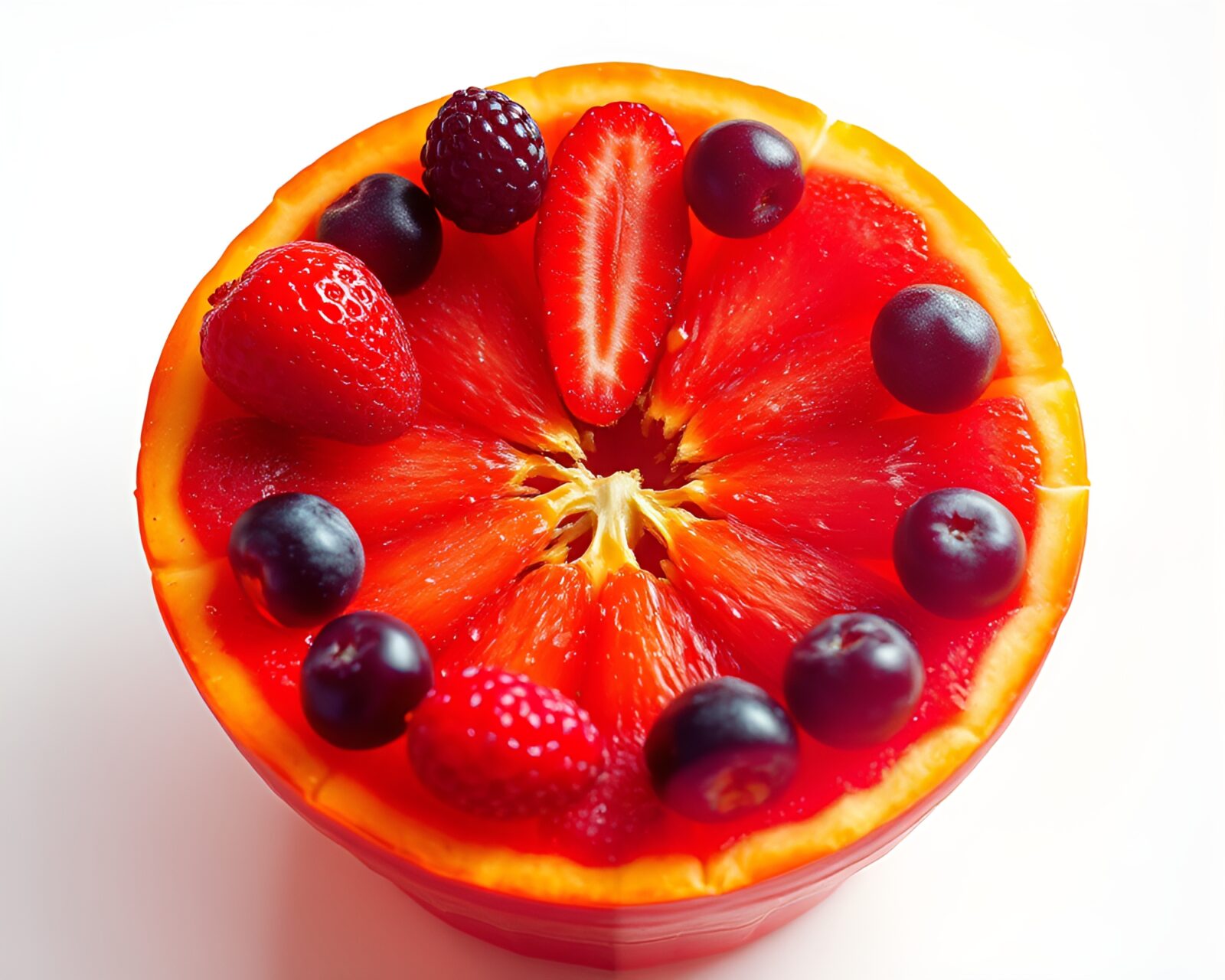 Low saturation abstract image of fruit tart in op art style