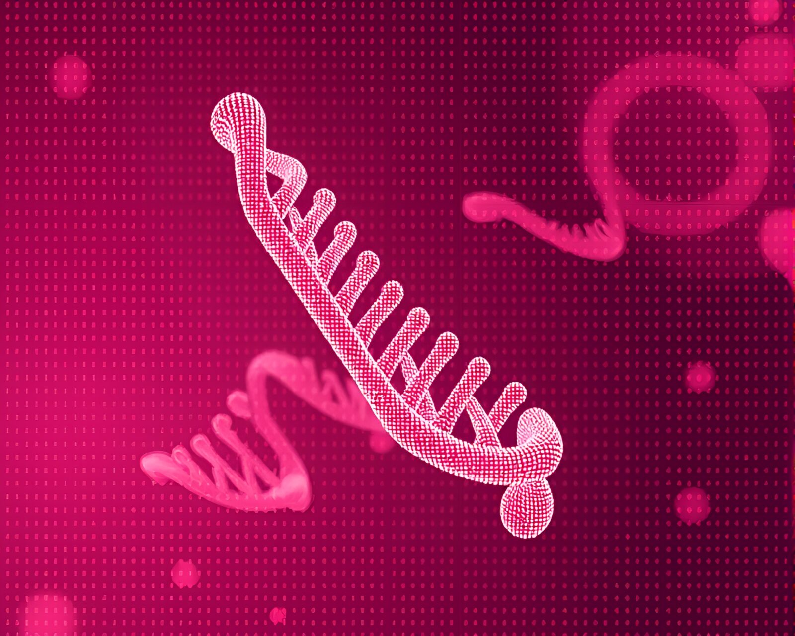 Soft pink DNA helix in stained glass style