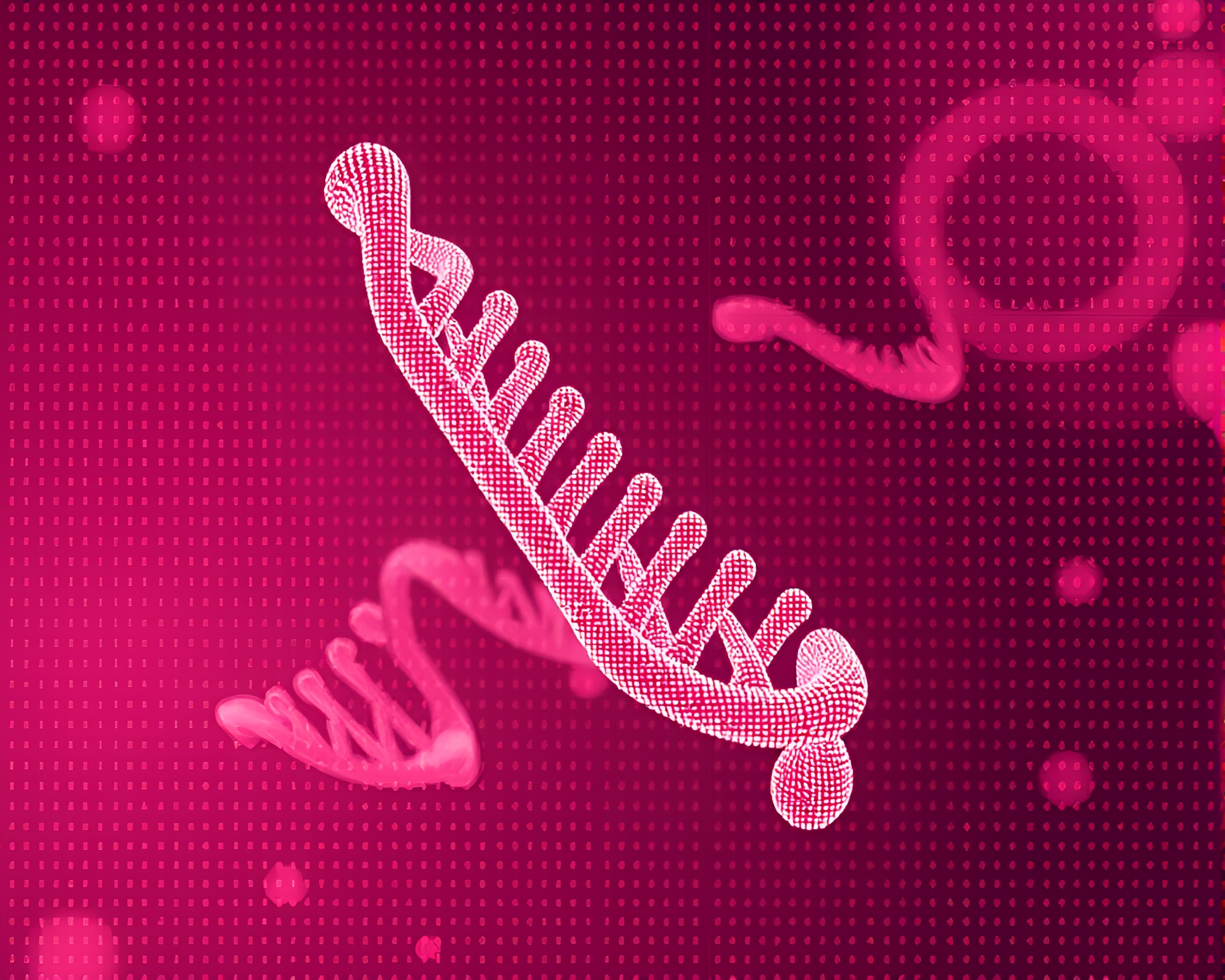 Blush Pink DNA Helix Stained Glass Composition – free AI stock image