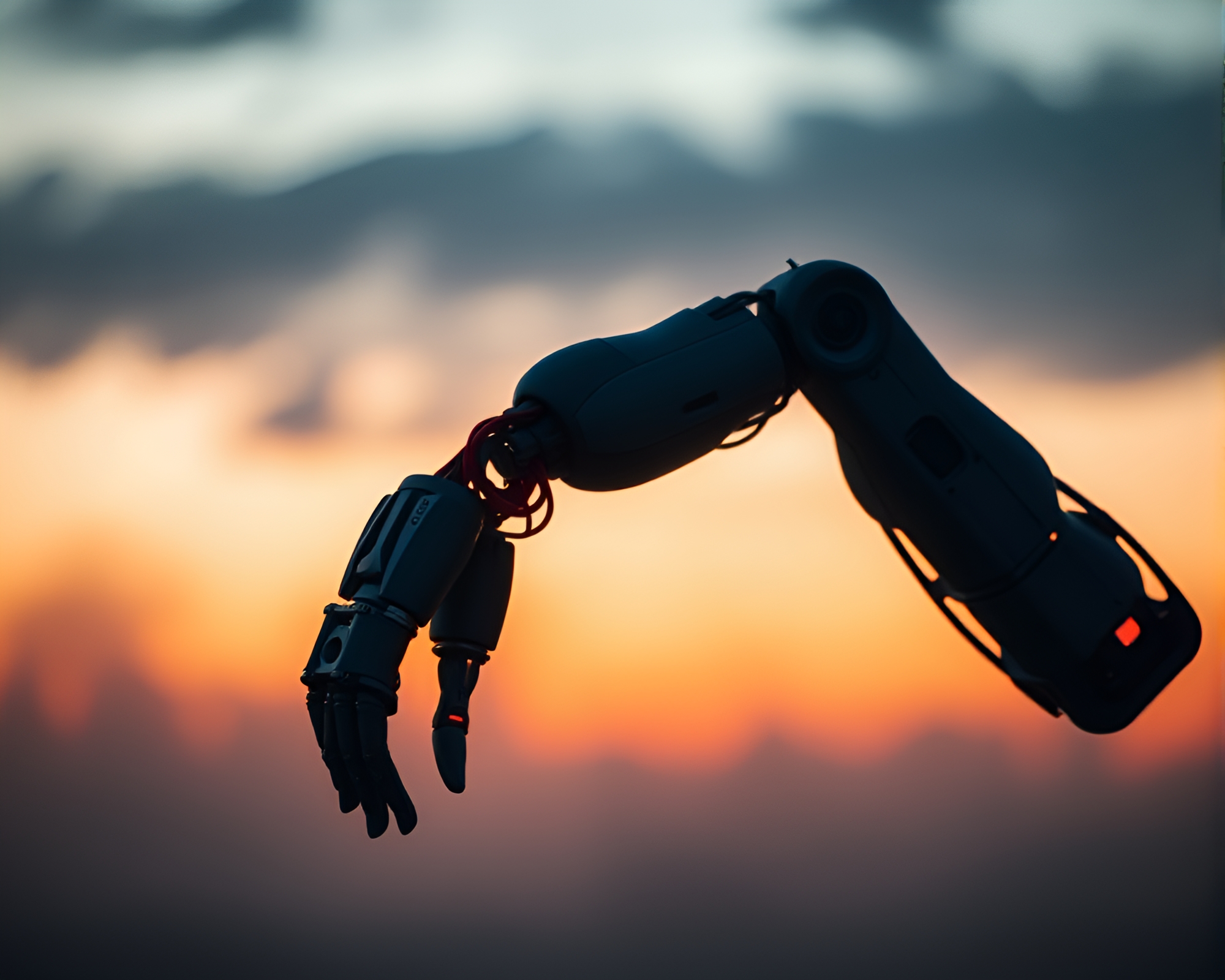 Misty Robotic Arm Grasping Light – free AI stock image