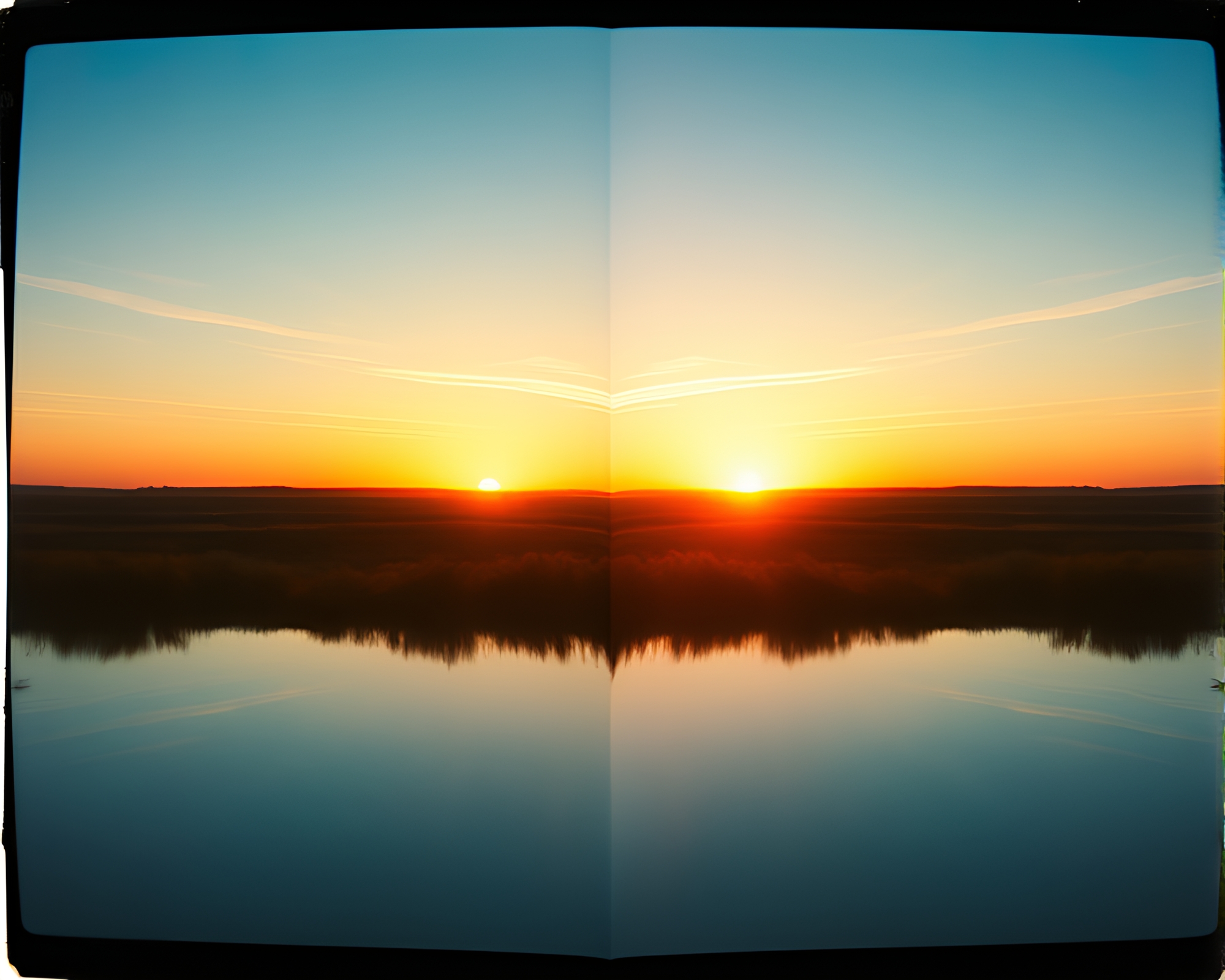 Fractal Symmetry in Polaroid Frame at Dawn – free AI stock image