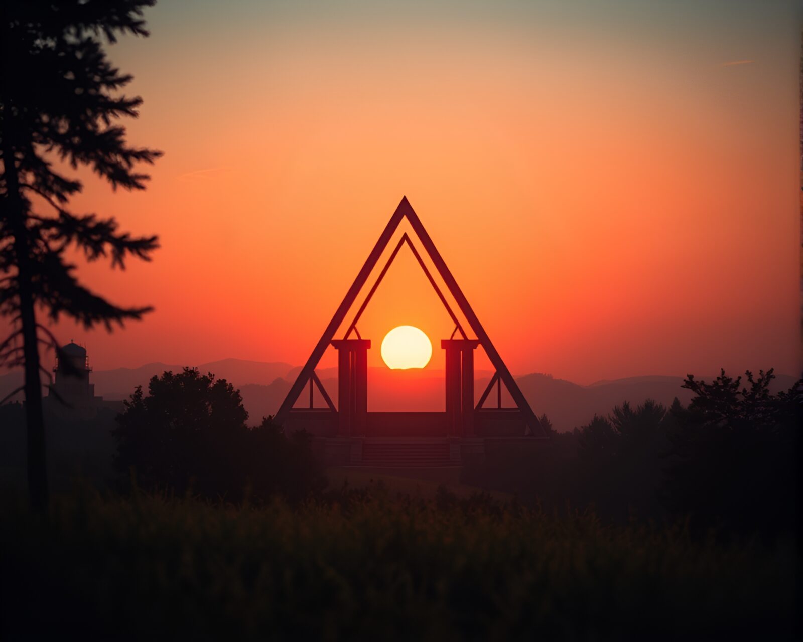 Mystical geometric shapes glowing in AI-generated art style.