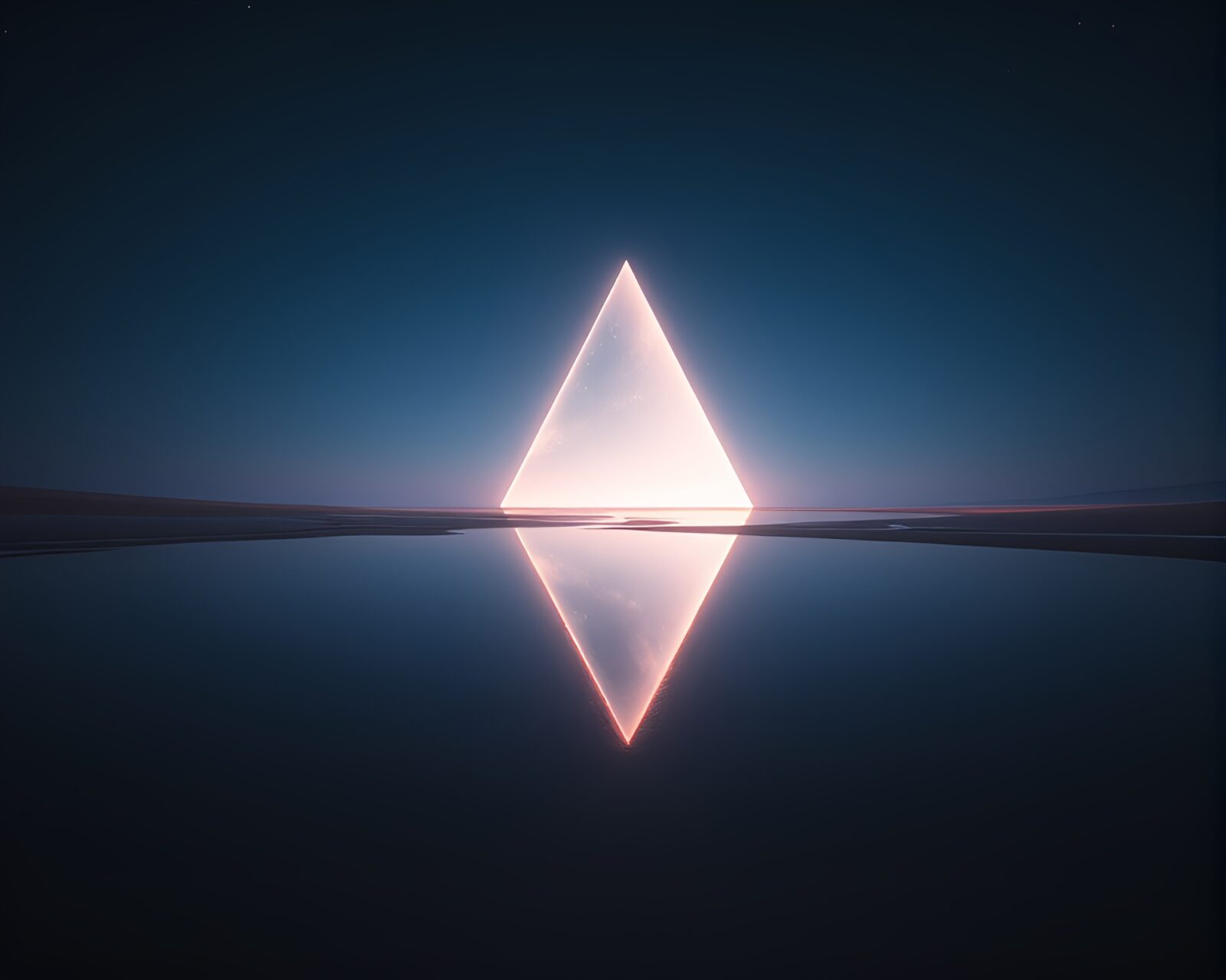 Vivid data visualization of desert mirage reflecting in shimmering shards