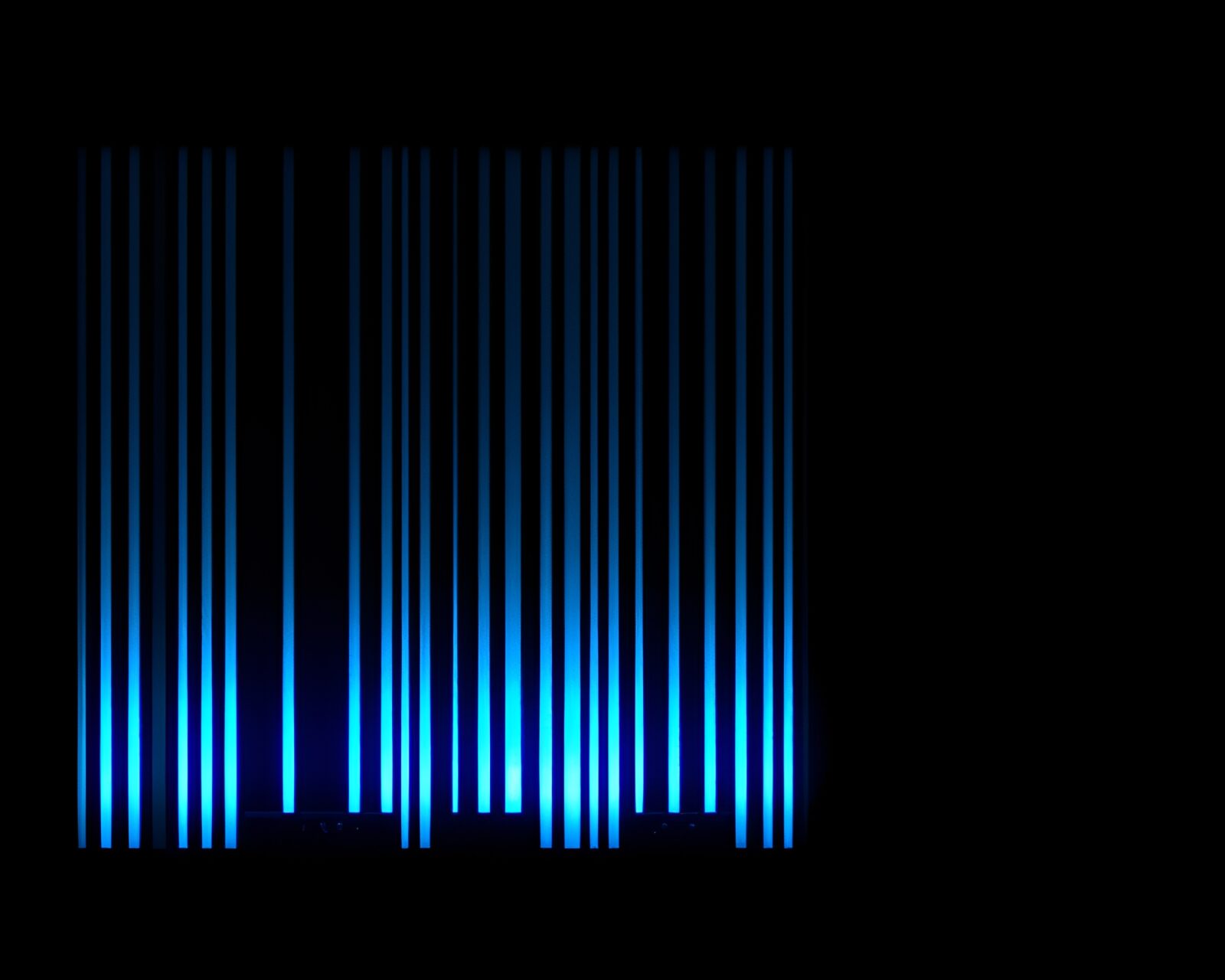 Phosphorescent rune stone glowing with barcode stripes in material design