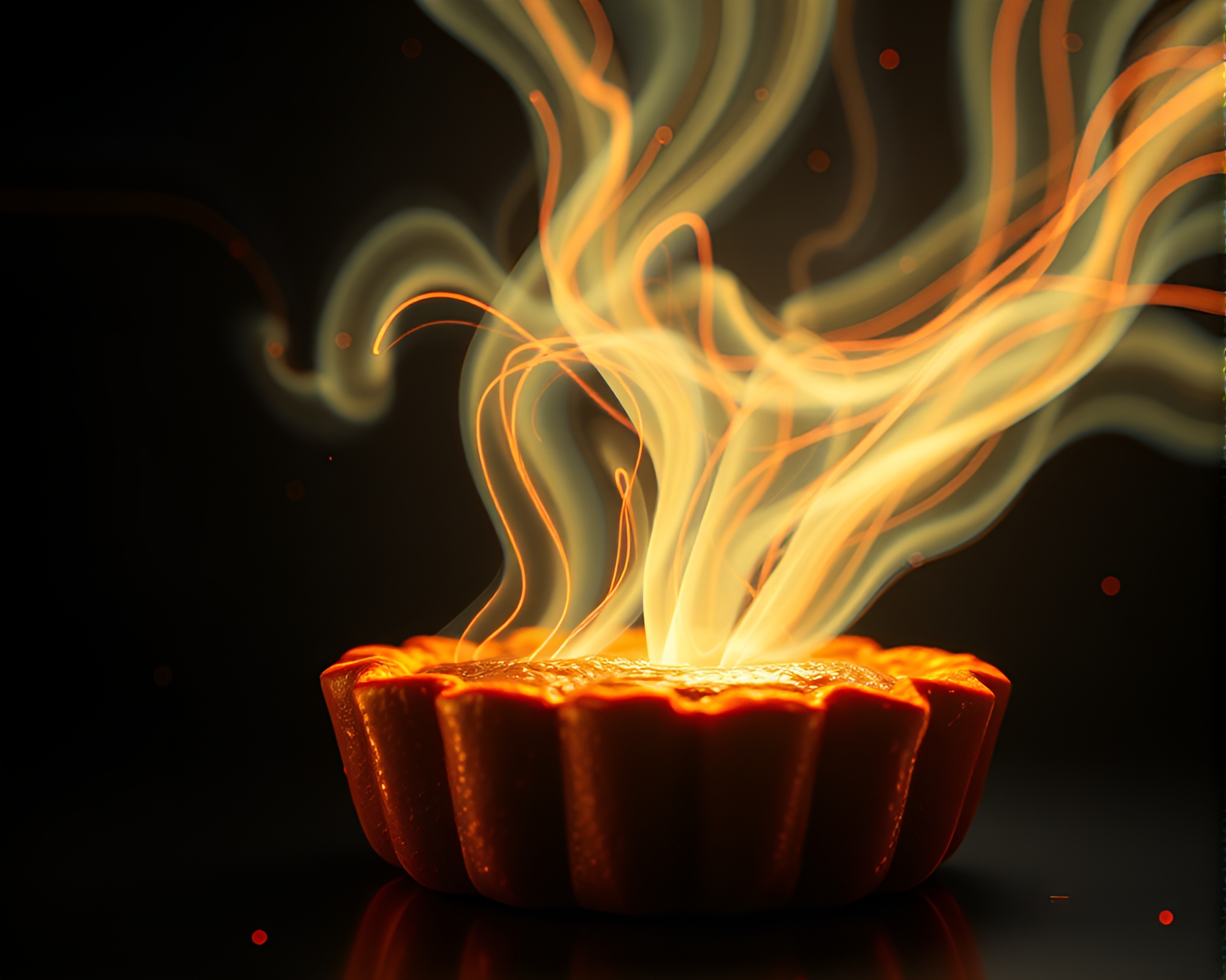 Glitchy Pumpkin Pie: Fluid Light Simulation – free AI stock image