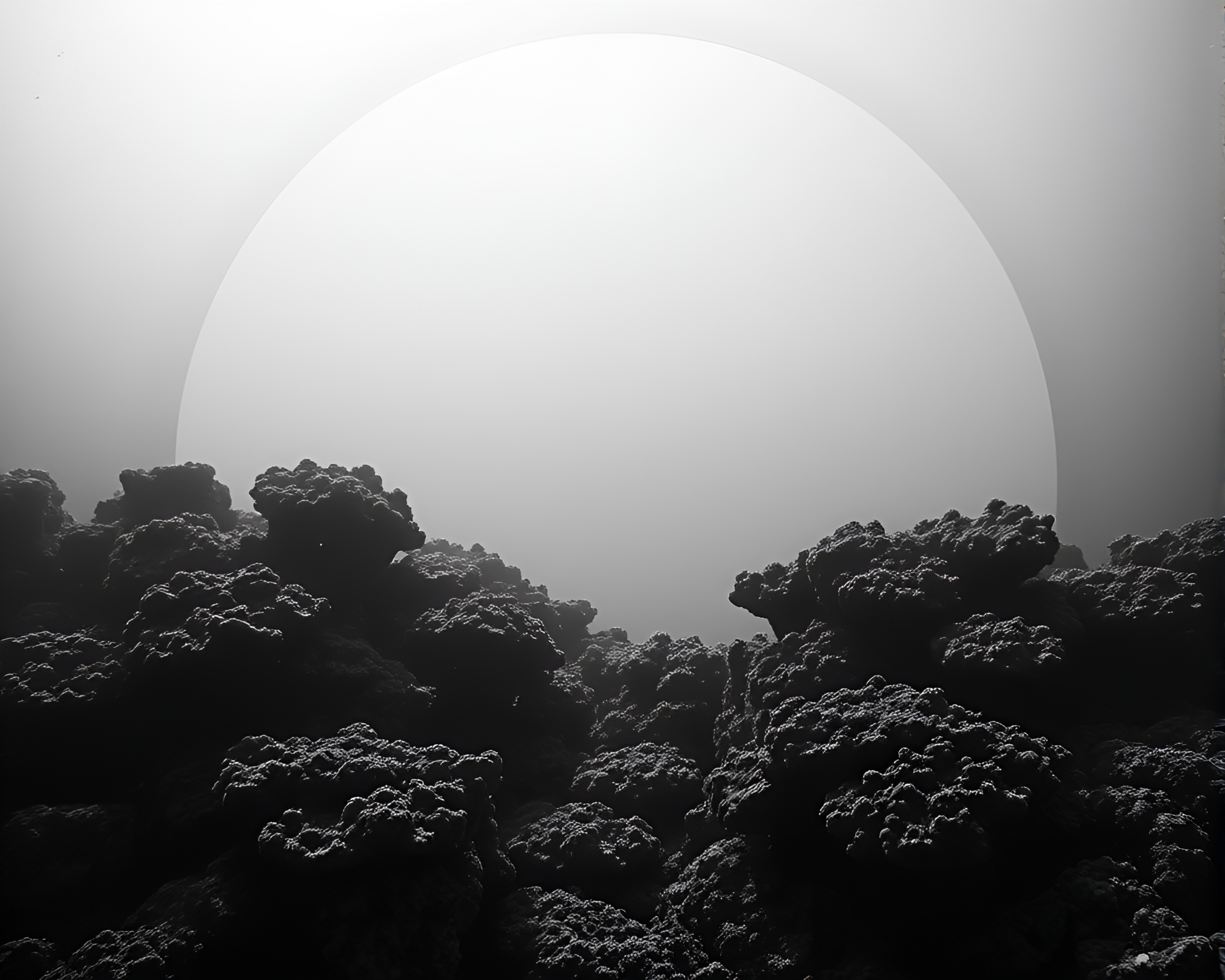Icy Coral Reef Glow in Circular Frame – free AI stock image