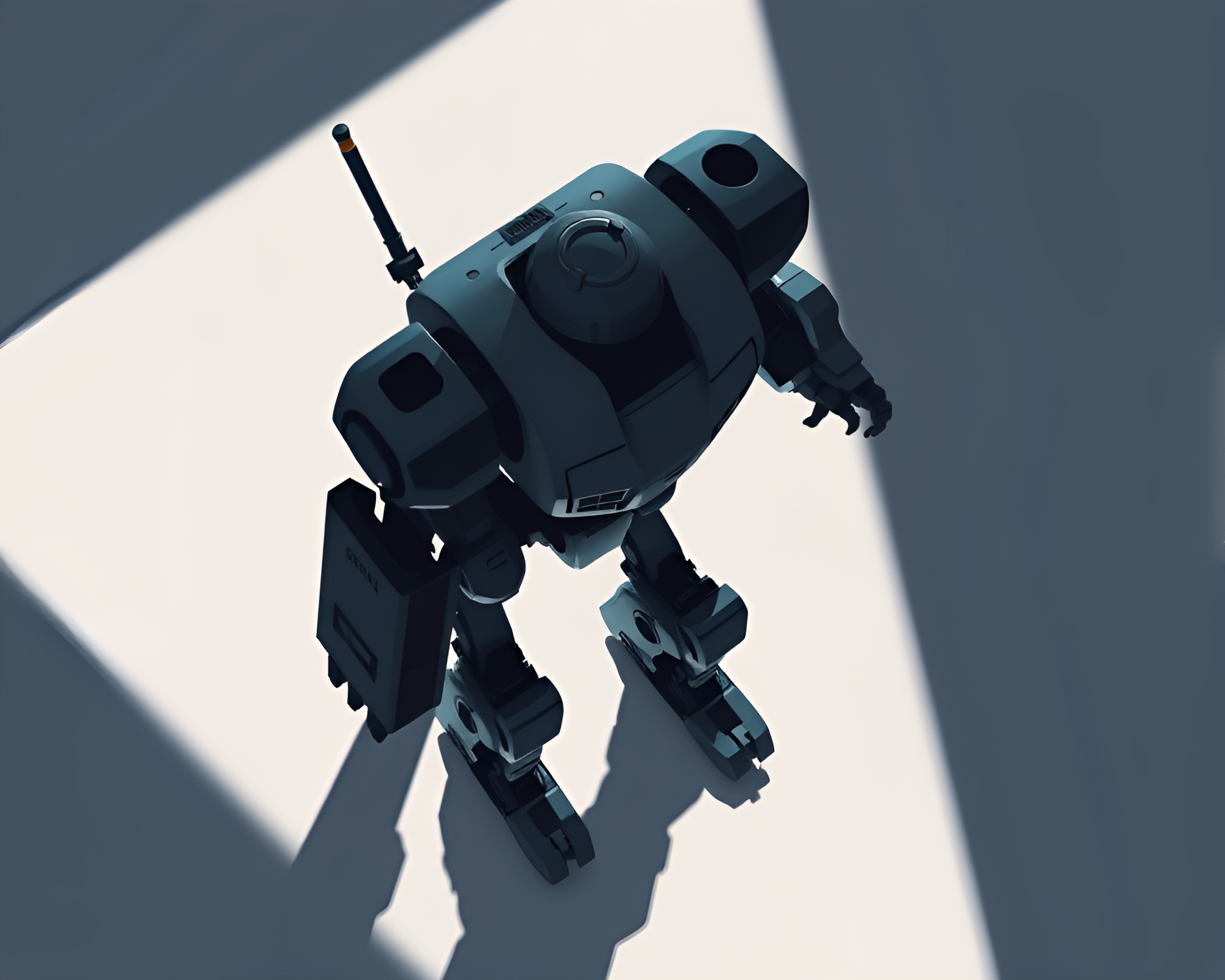 Robot Bird’s Eye Silhouette in Soft Shadows – free AI stock image