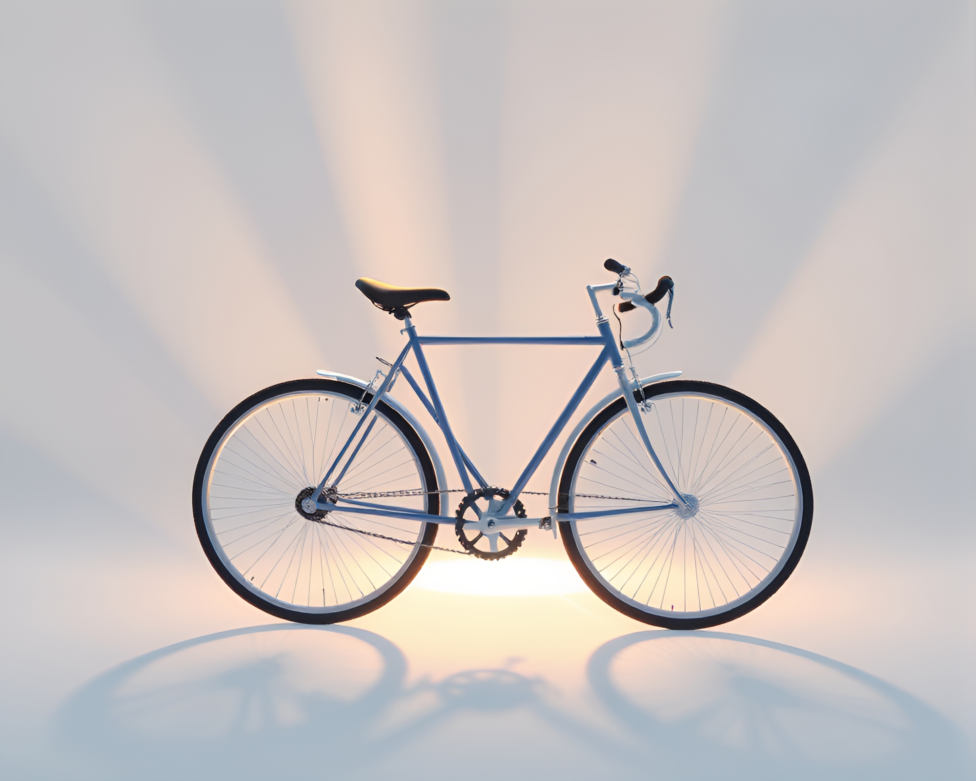 Sunlit Pixelated Bicycle in High-Poly 3D Render – free AI stock image