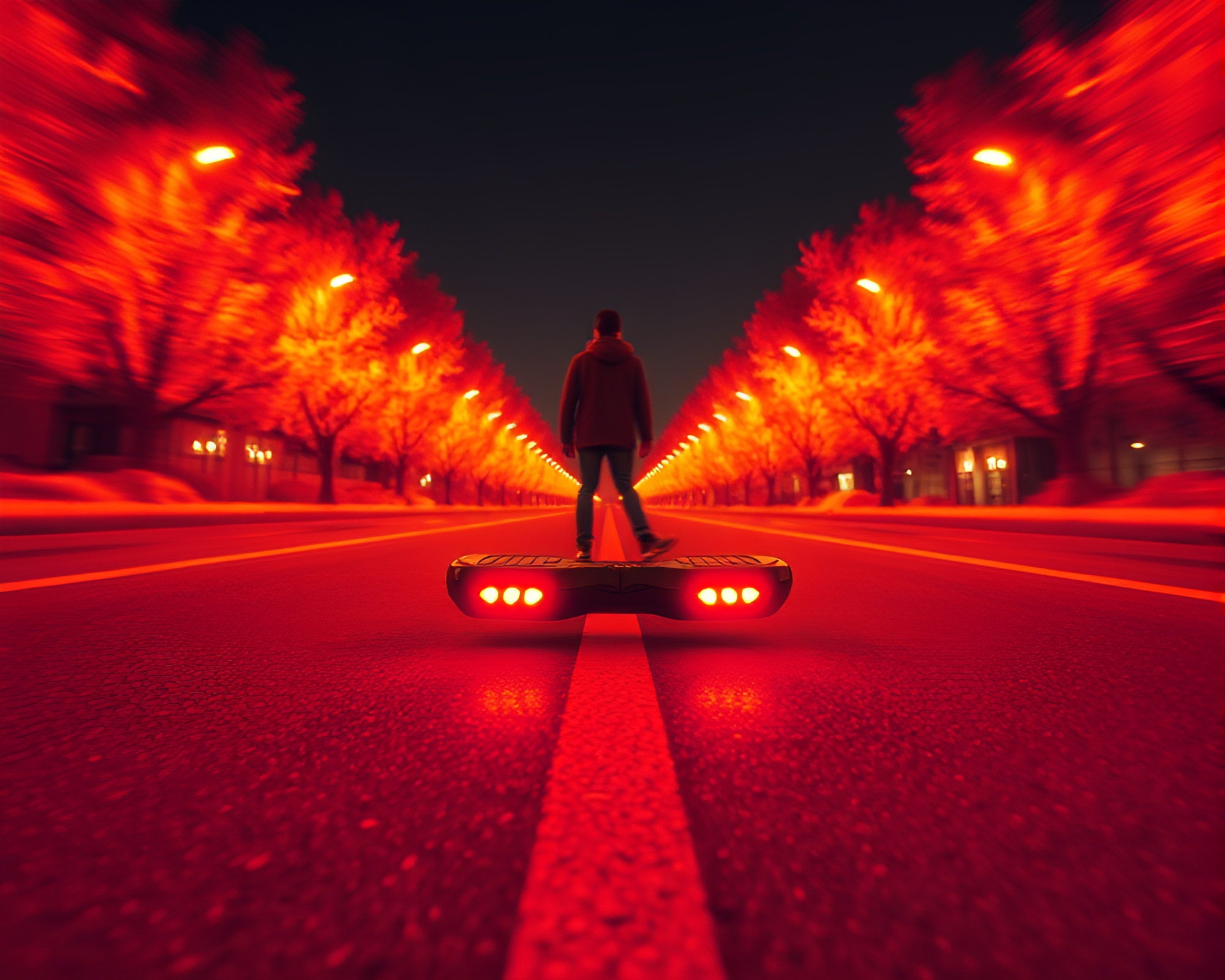 Futuristic Hoverboard Radial Symmetry Infrared Glow – free AI stock image