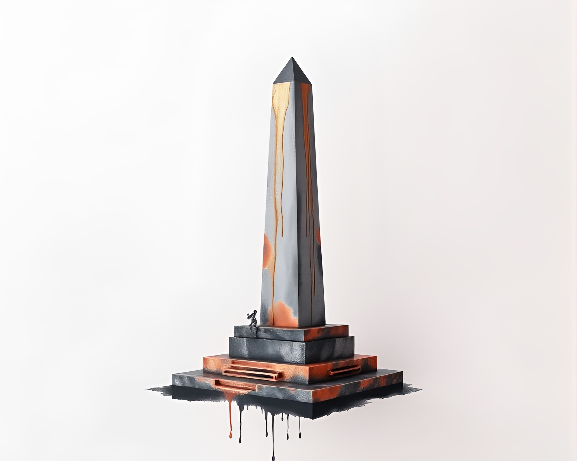 Rose Gold Obelisk in Low-Poly Drips – free AI stock image